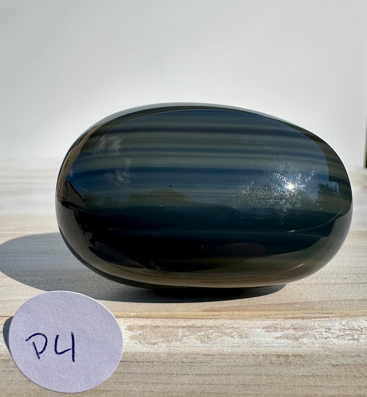 Platinum Obsidian Palm Stone from Mexico