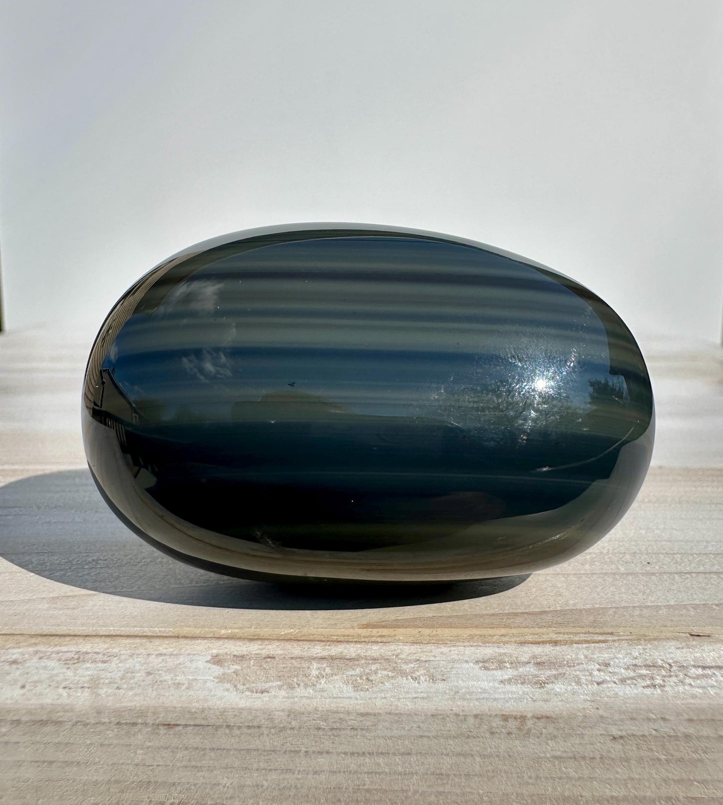 Platinum Obsidian Palm Stone from Mexico
