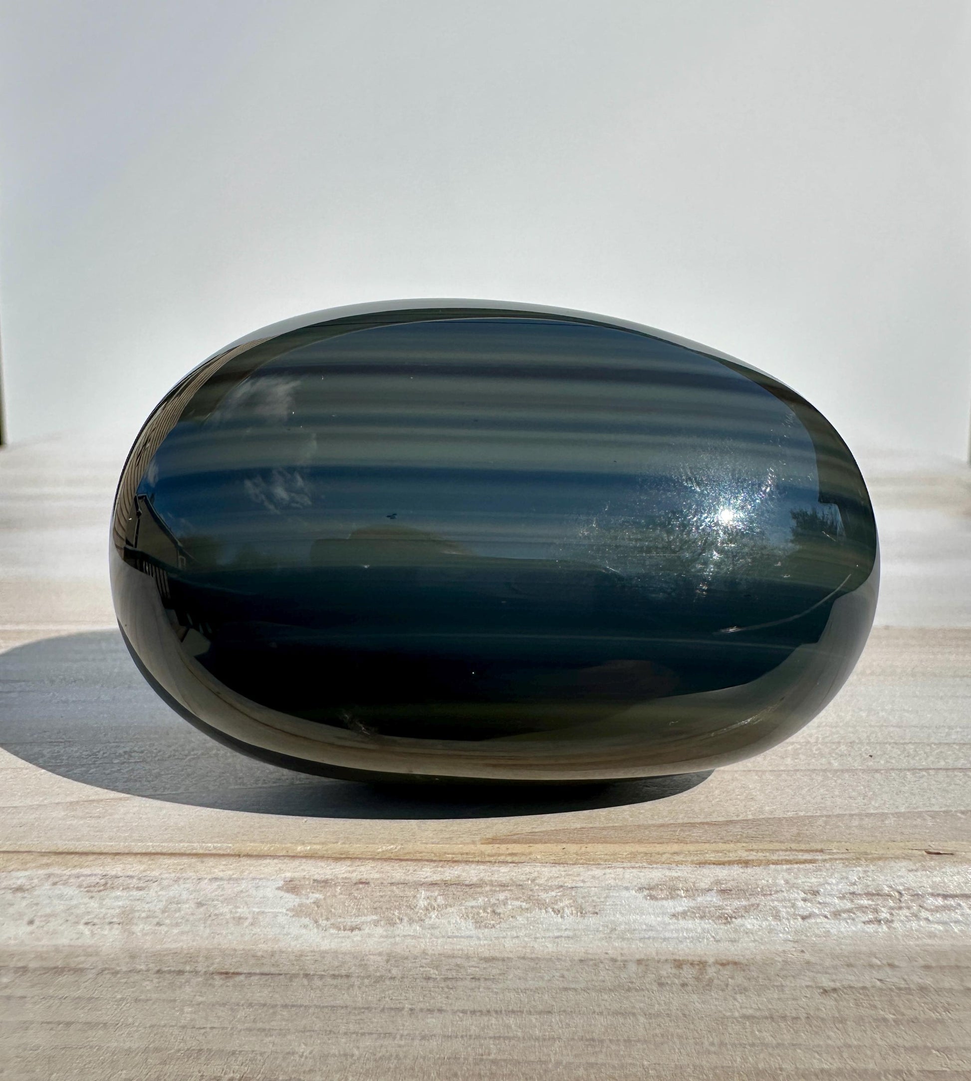 Platinum Obsidian Palm Stone from Mexico