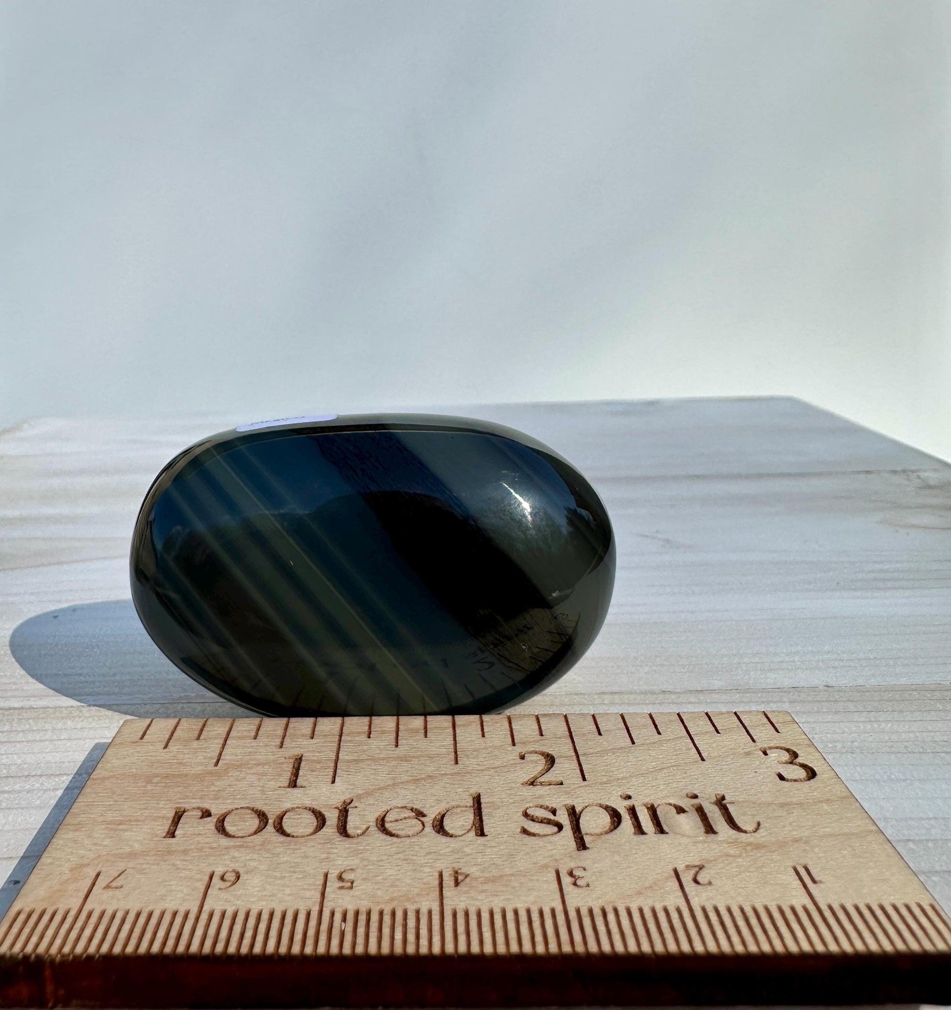 Platinum Obsidian Palm Stone from Mexico