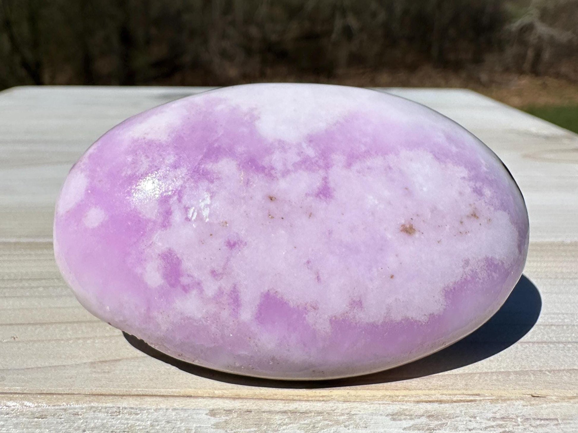 Pretty Pink Aragonite Palm Stone with Hematite