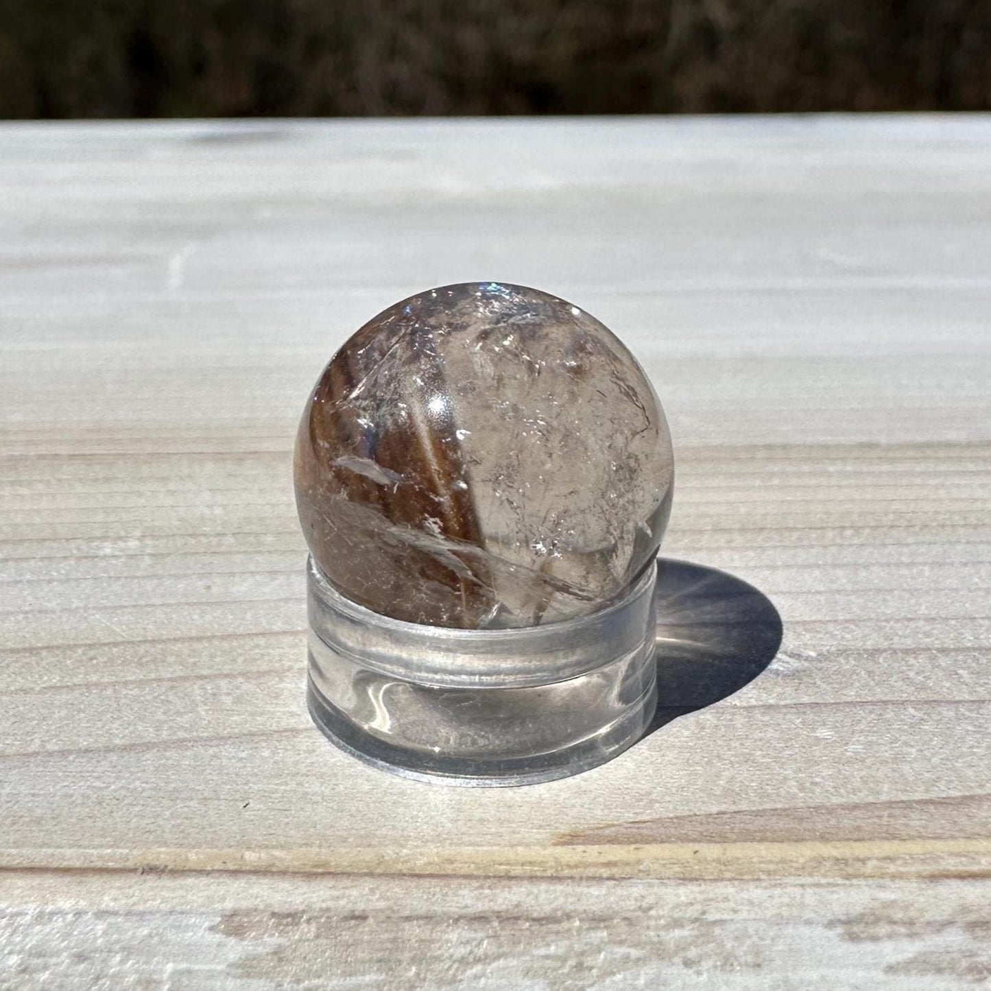 High Quality Gold Rutile Quartz Mini Sphere with Rainbows 11.5mm