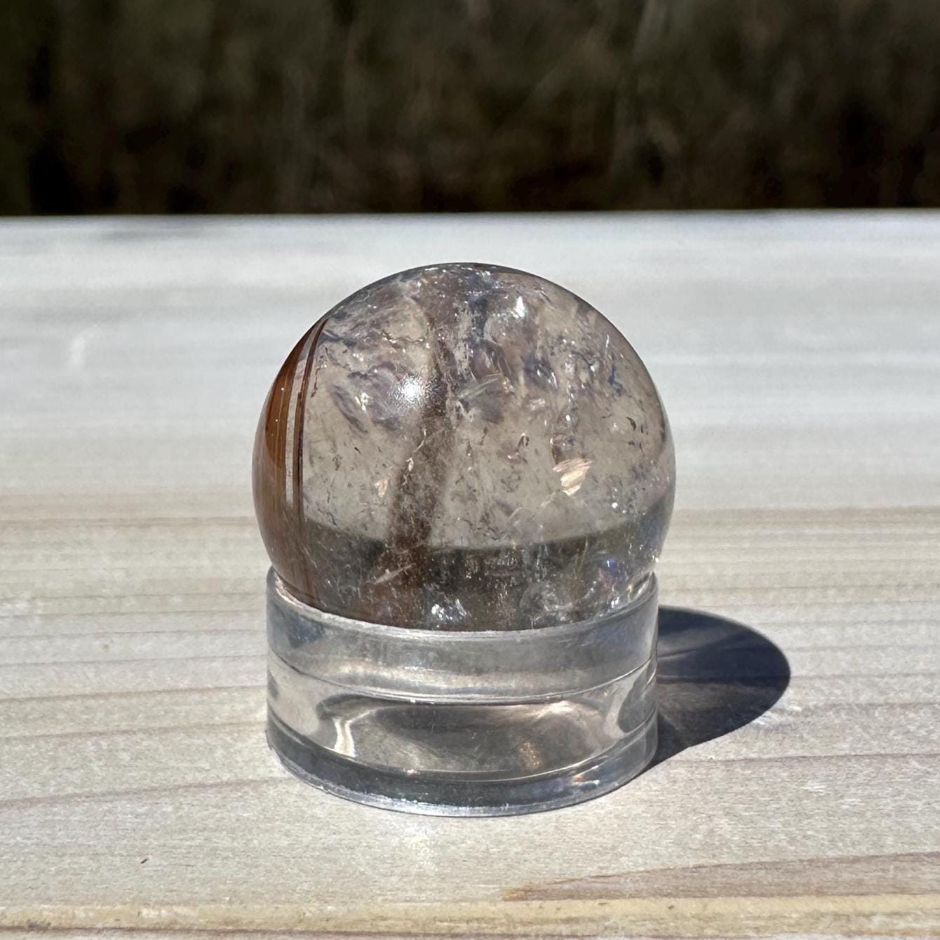 High Quality Gold Rutile Quartz Mini Sphere with Rainbows 11.5mm