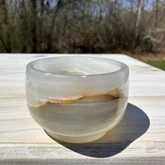 Small 2" Onyx Banded Dish | Crystal Bowl | Banded Onyx | Stone Dish