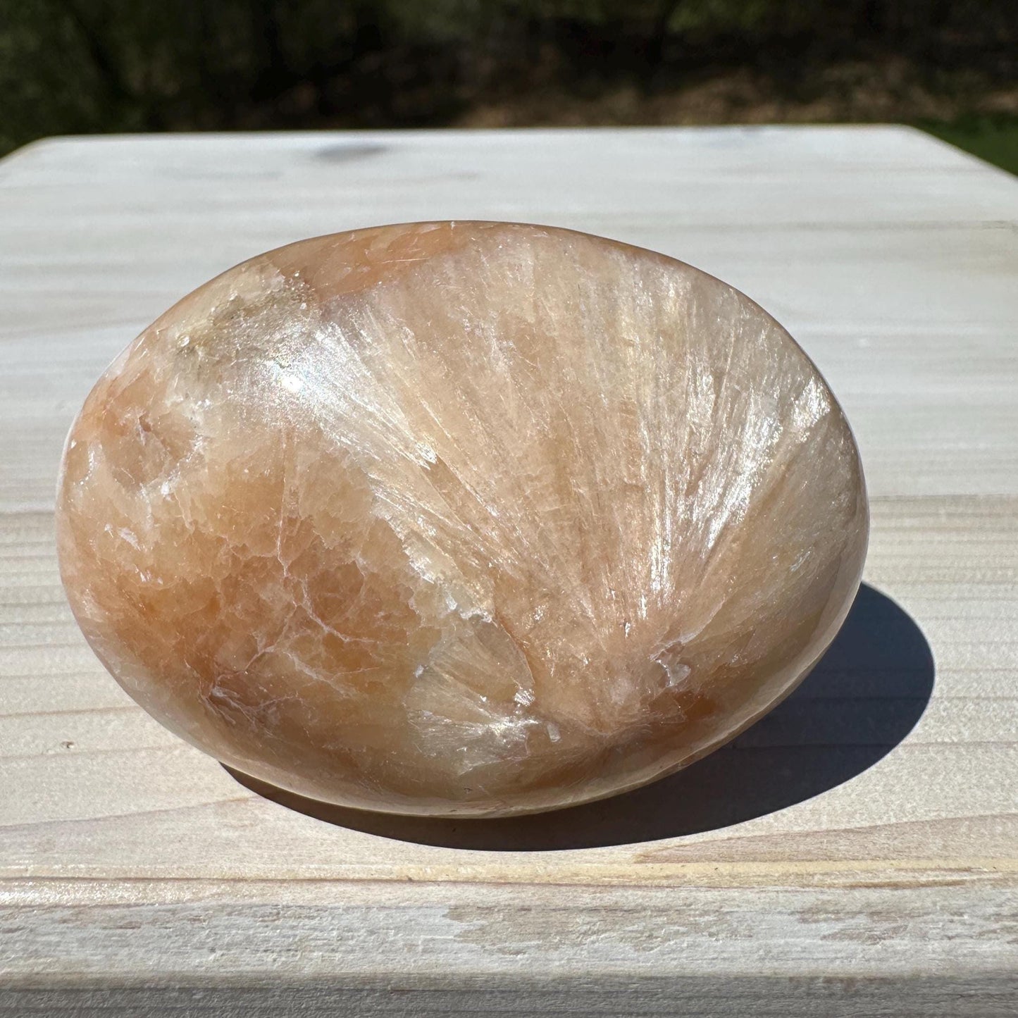 Gorgeous Polished Scolecite with Stilbite Palm Stone - #1