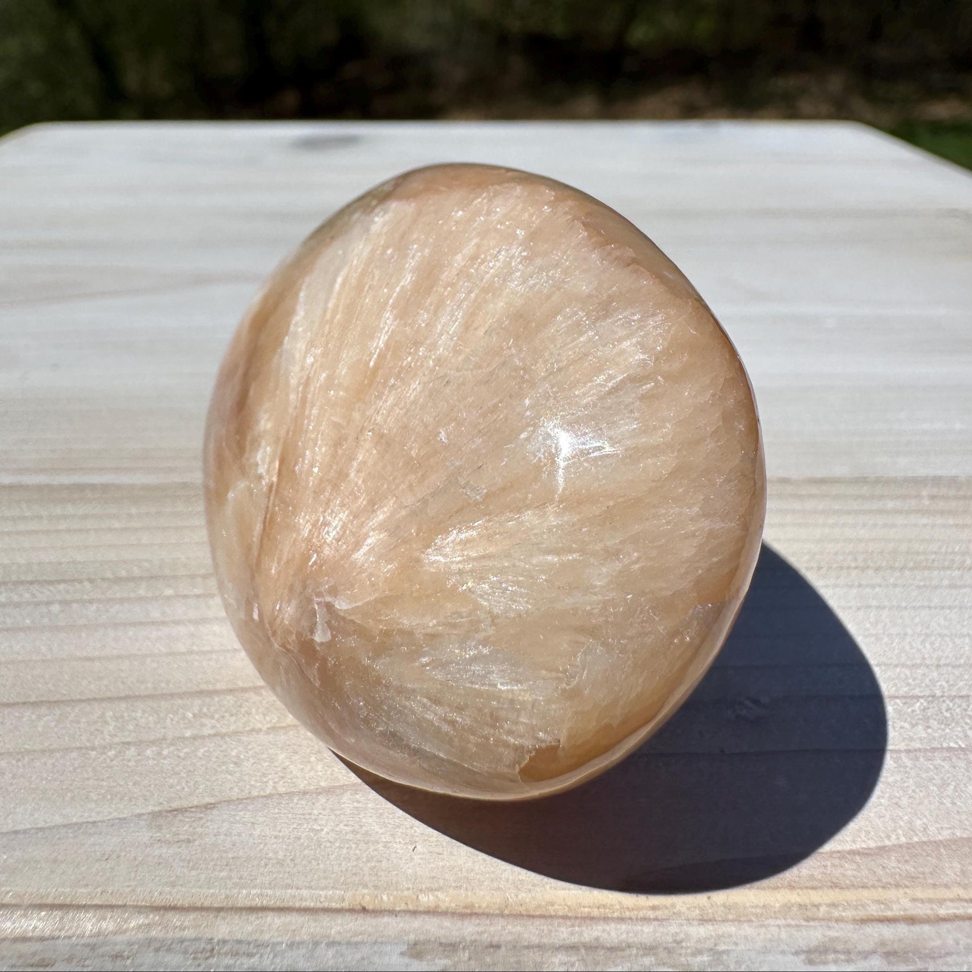 Gorgeous Polished Scolecite with Stilbite Palm Stone - #1