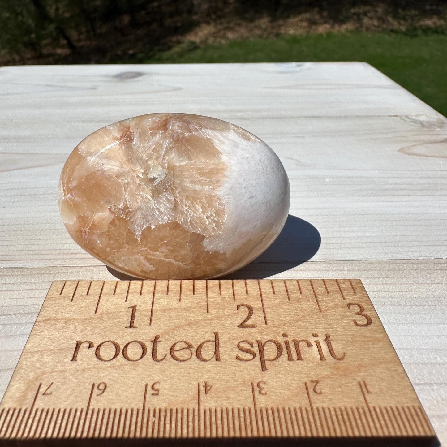 Gorgeous Polished Scolecite with Stilbite Palm Stone - #1