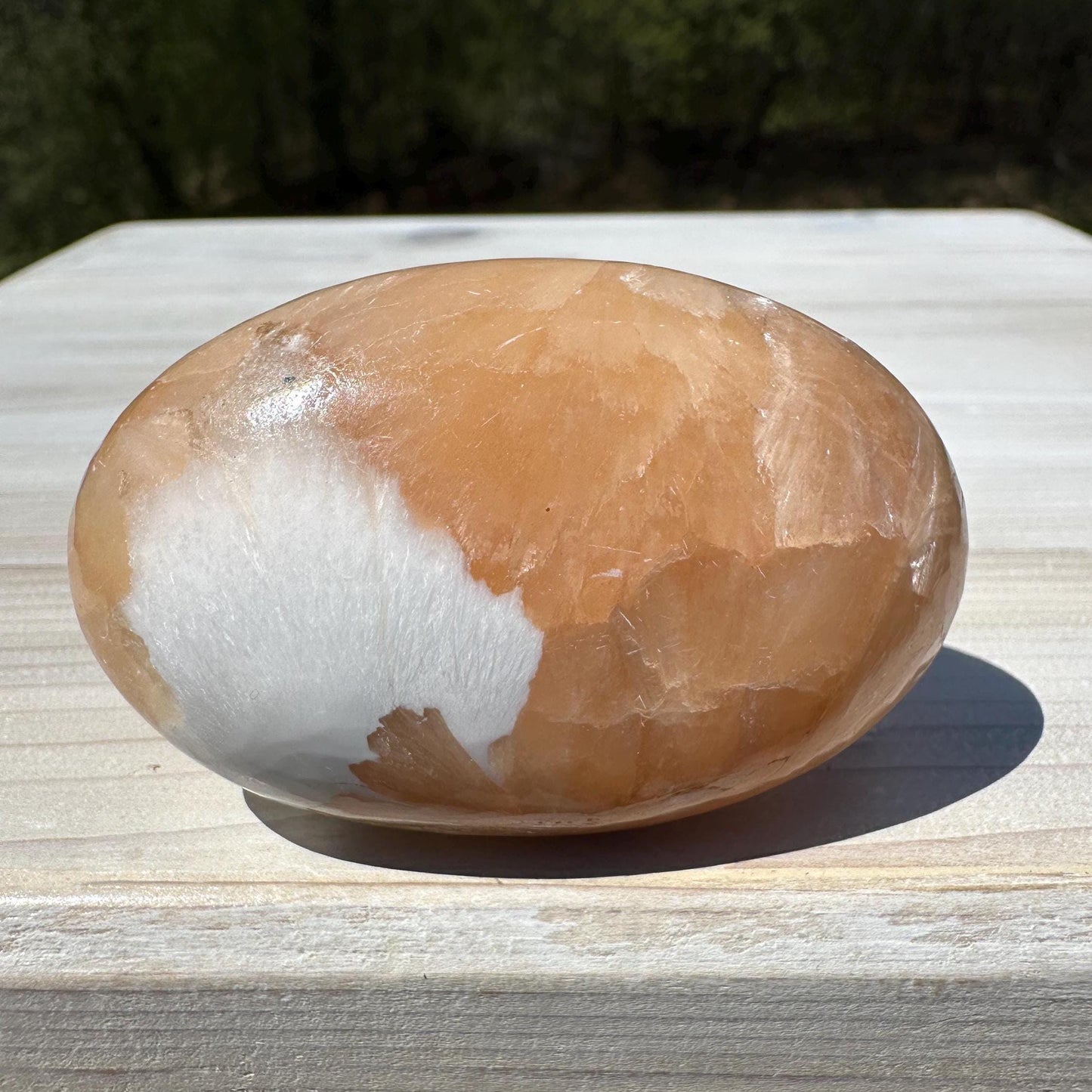 Gorgeous Polished Scolecite with Stilbite Palm Stone - #6