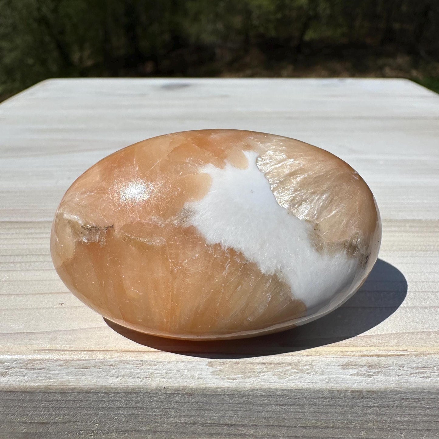 Gorgeous Polished Scolecite with Stilbite Palm Stone - #6