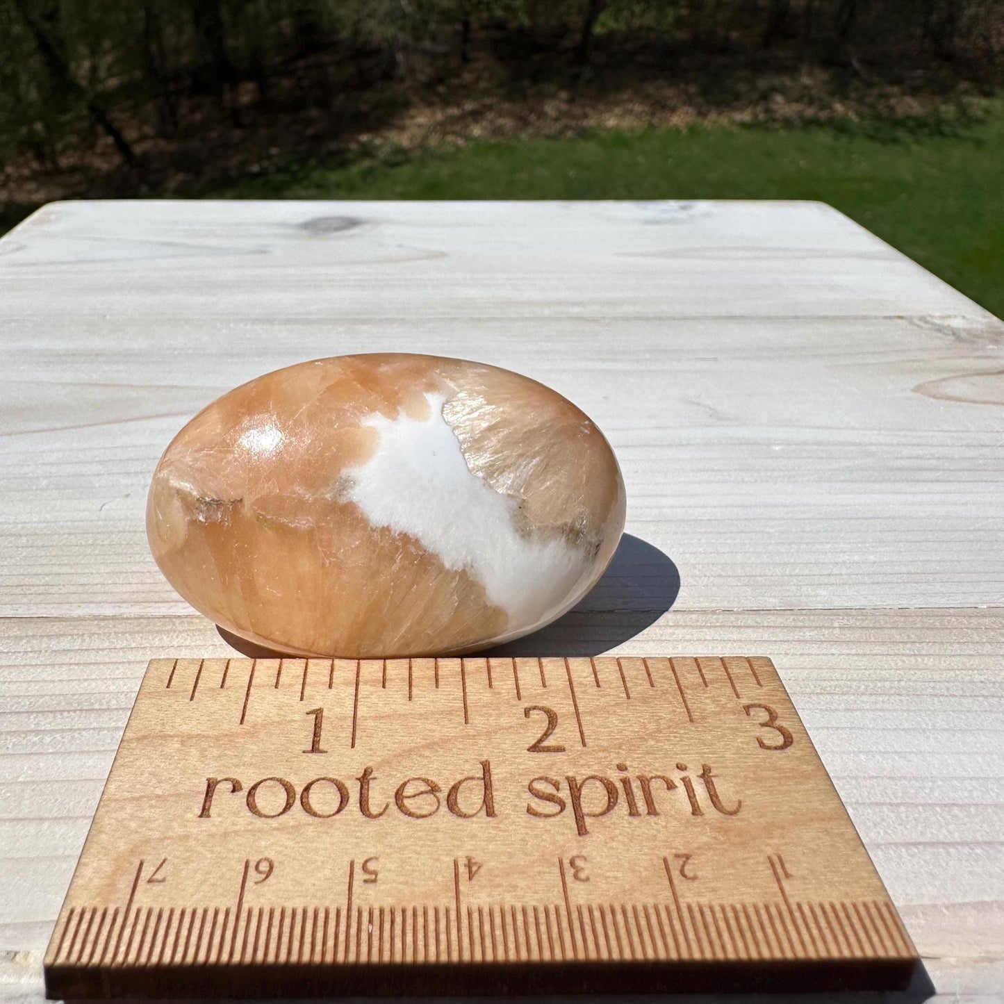 Gorgeous Polished Scolecite with Stilbite Palm Stone - #6