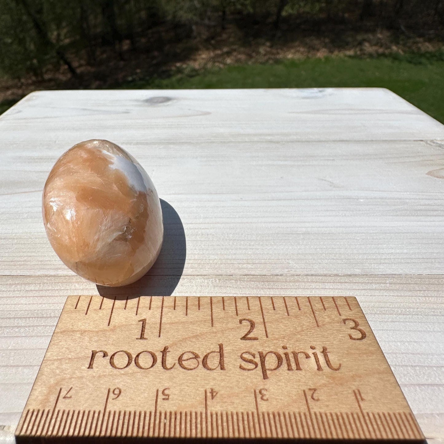 Gorgeous Polished Scolecite with Stilbite Palm Stone - #6