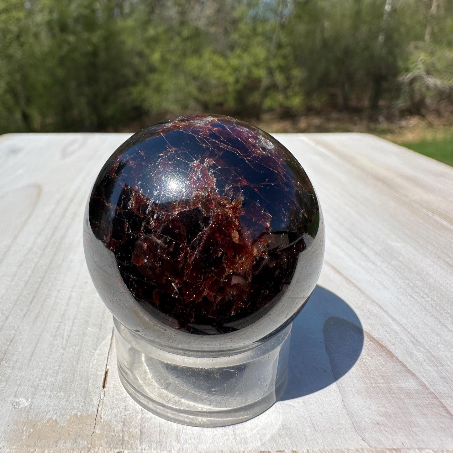 AAA Grade 40mm Star Garnet Sphere with Green Garnet and Kyanite - #3