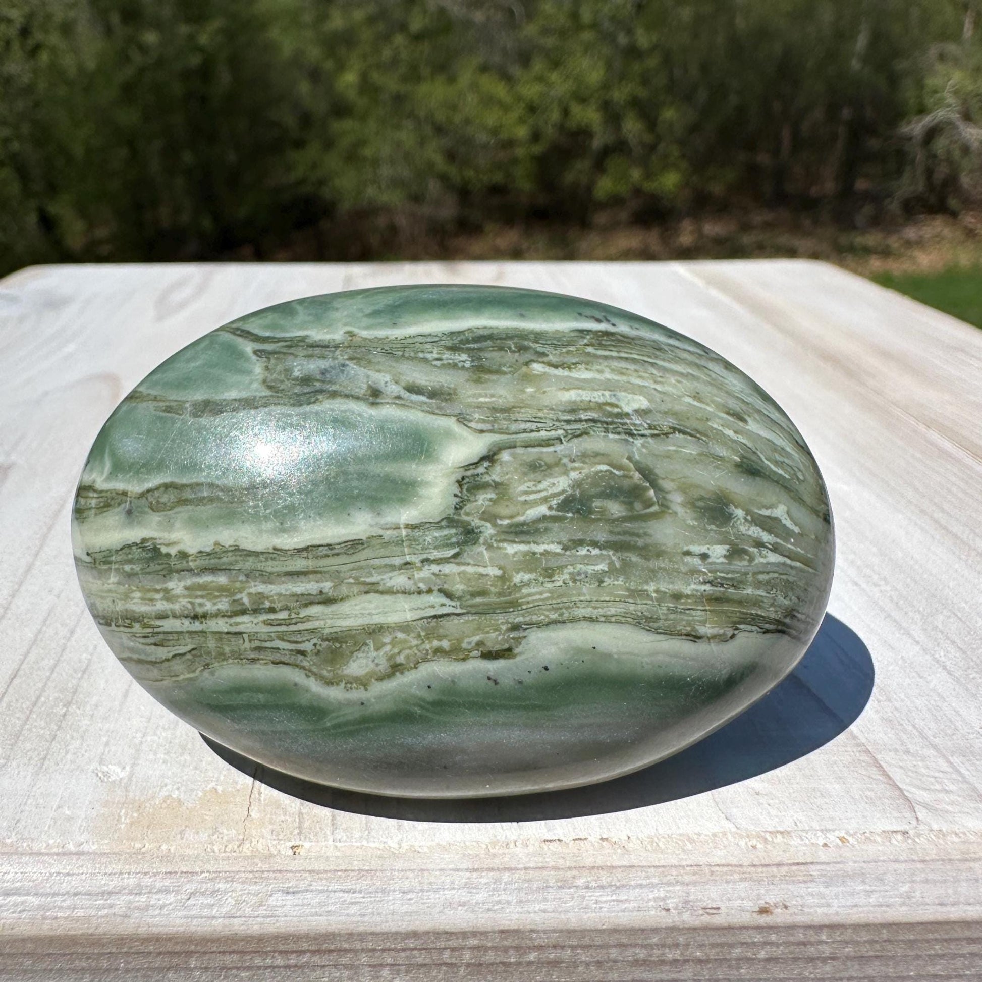 Polished Banded Serpentine Palm Stone | Infinite Stone Palm Stone - #1