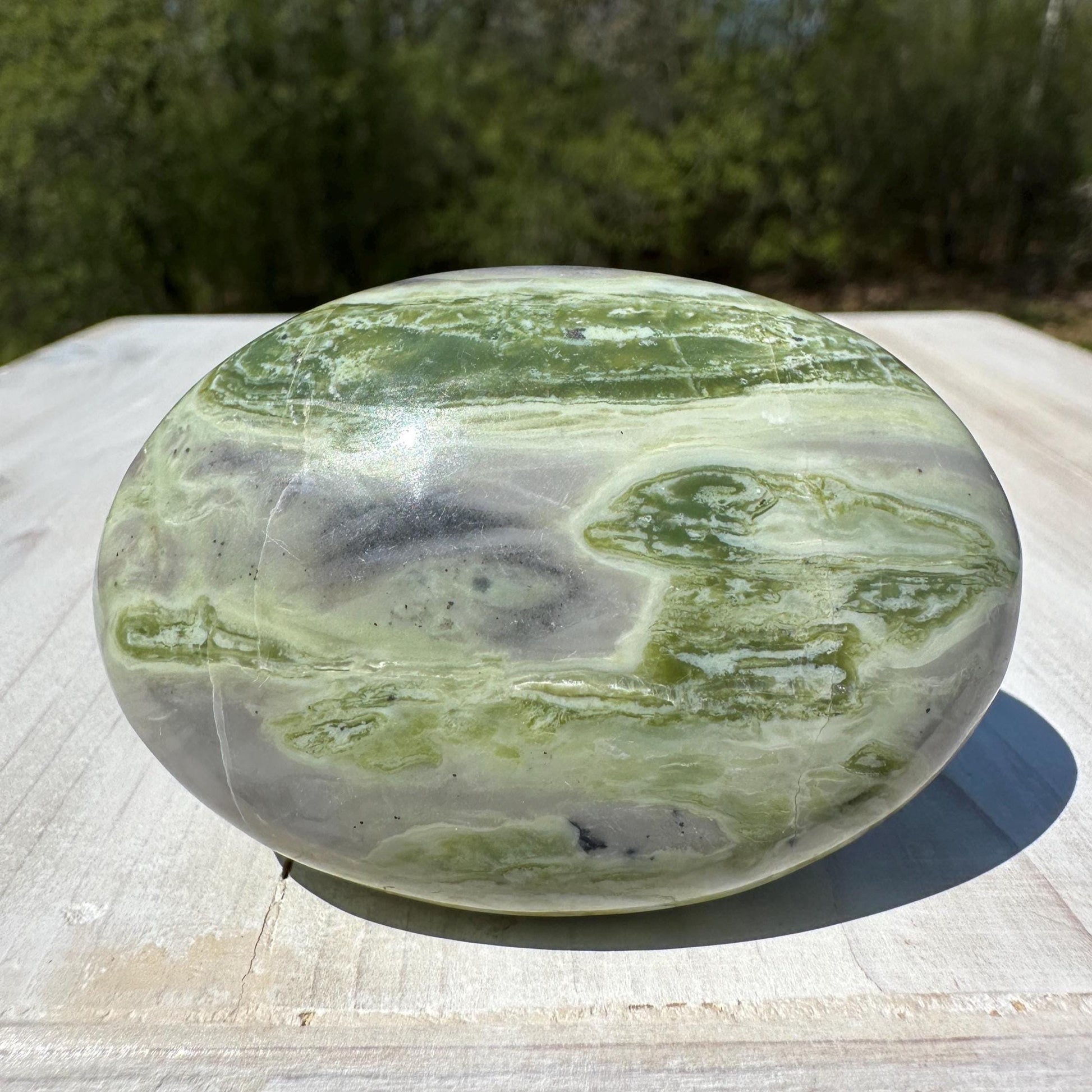 Polished Banded Serpentine Palm Stone | Infinite Stone Palm Stone - #2