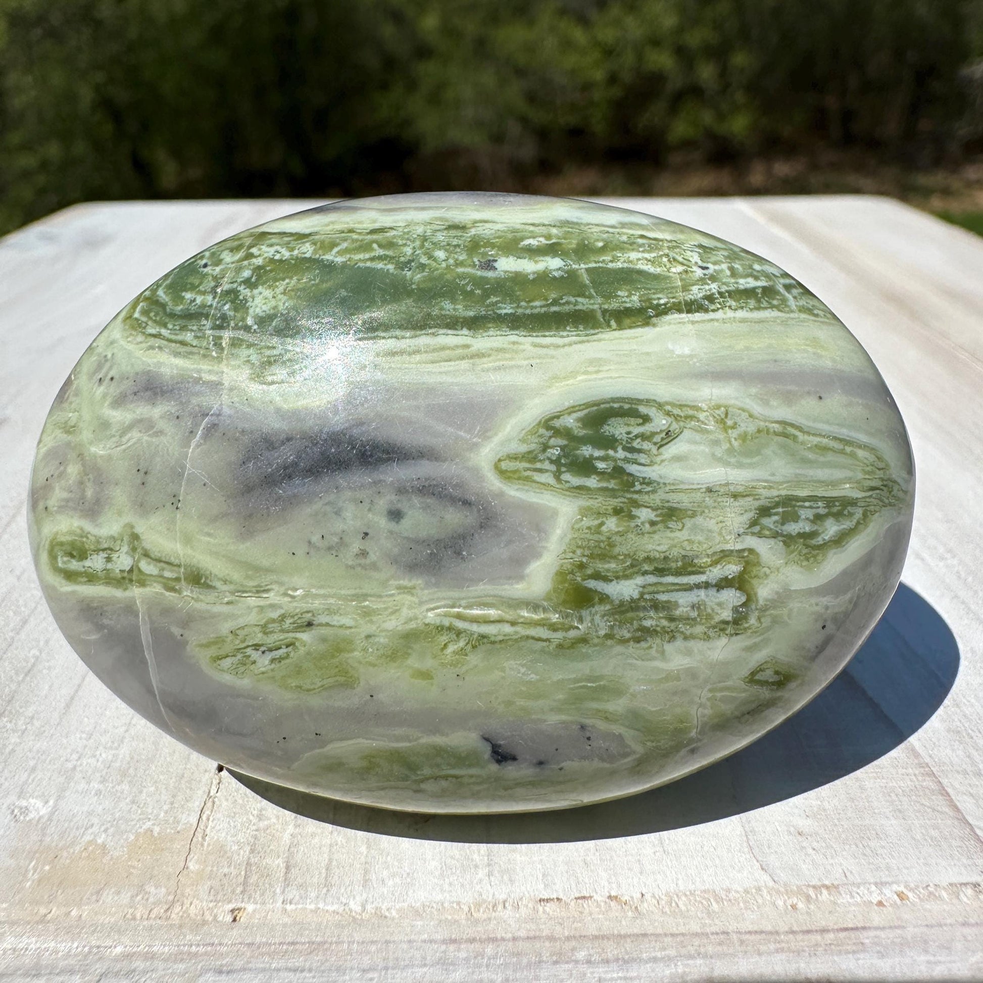 Polished Banded Serpentine Palm Stone | Infinite Stone Palm Stone - #2