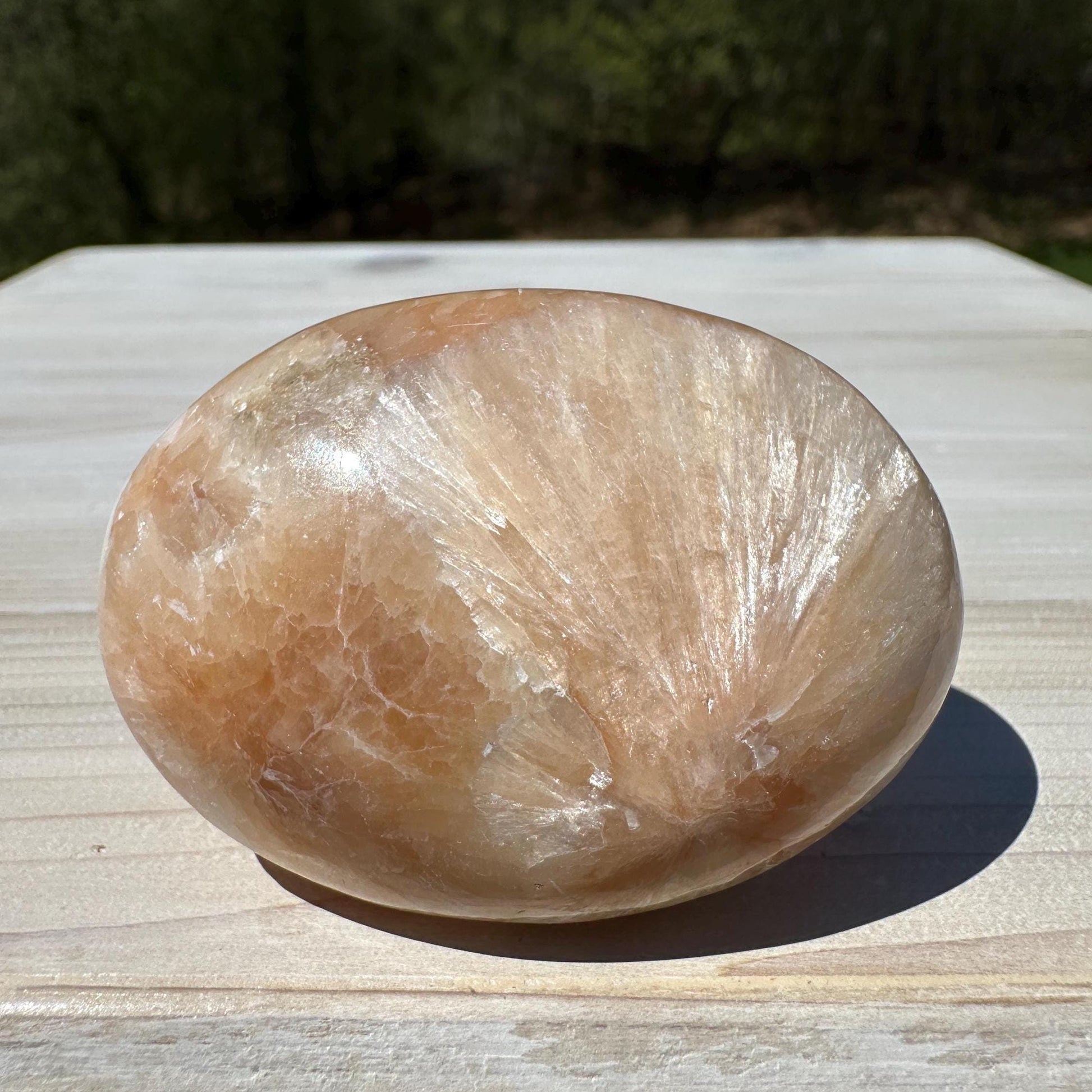 Gorgeous Polished Scolecite with Stilbite Palm Stone - #1