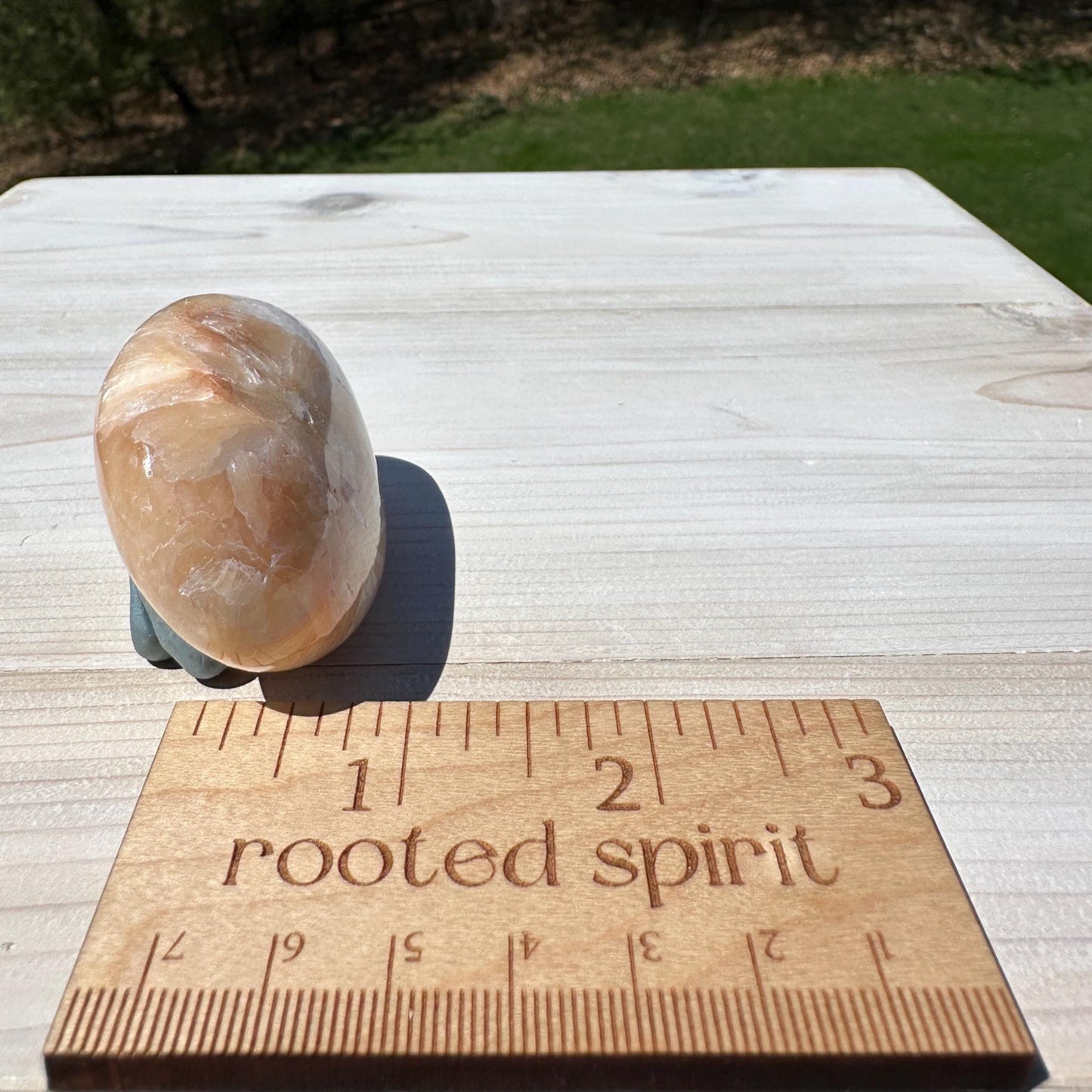 Gorgeous Polished Scolecite with Stilbite Palm Stone - #1