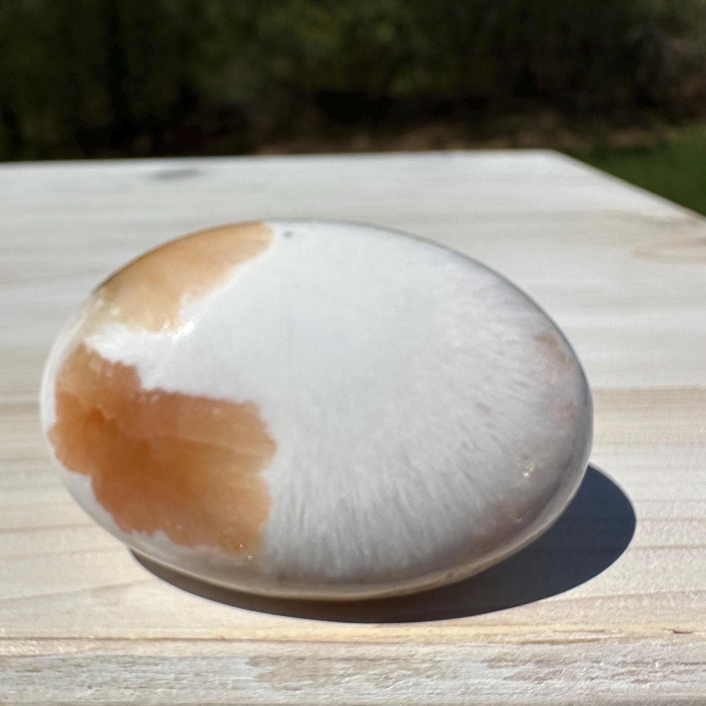 Gorgeous Polished Scolecite with Stilbite Palm Stone - #3