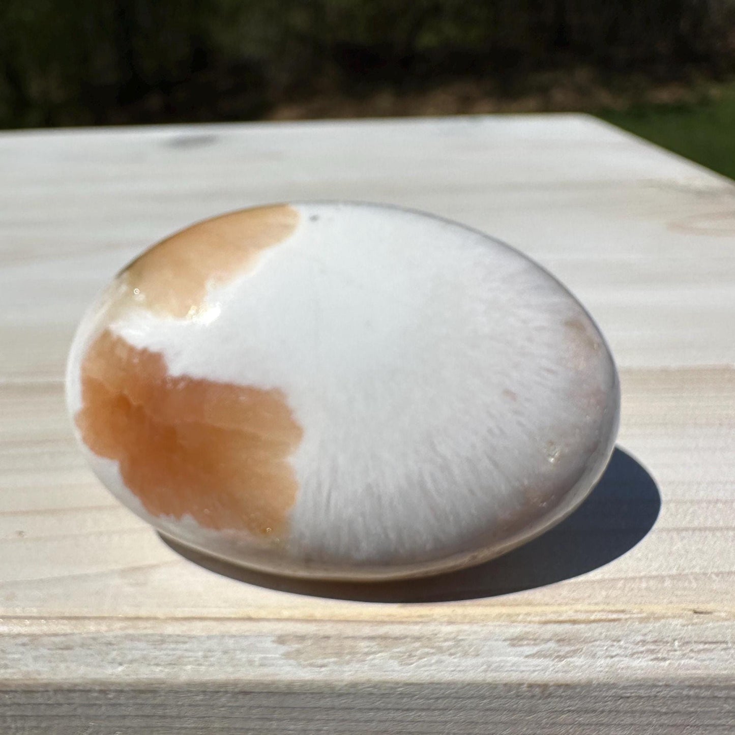 Gorgeous Polished Scolecite with Stilbite Palm Stone - #3