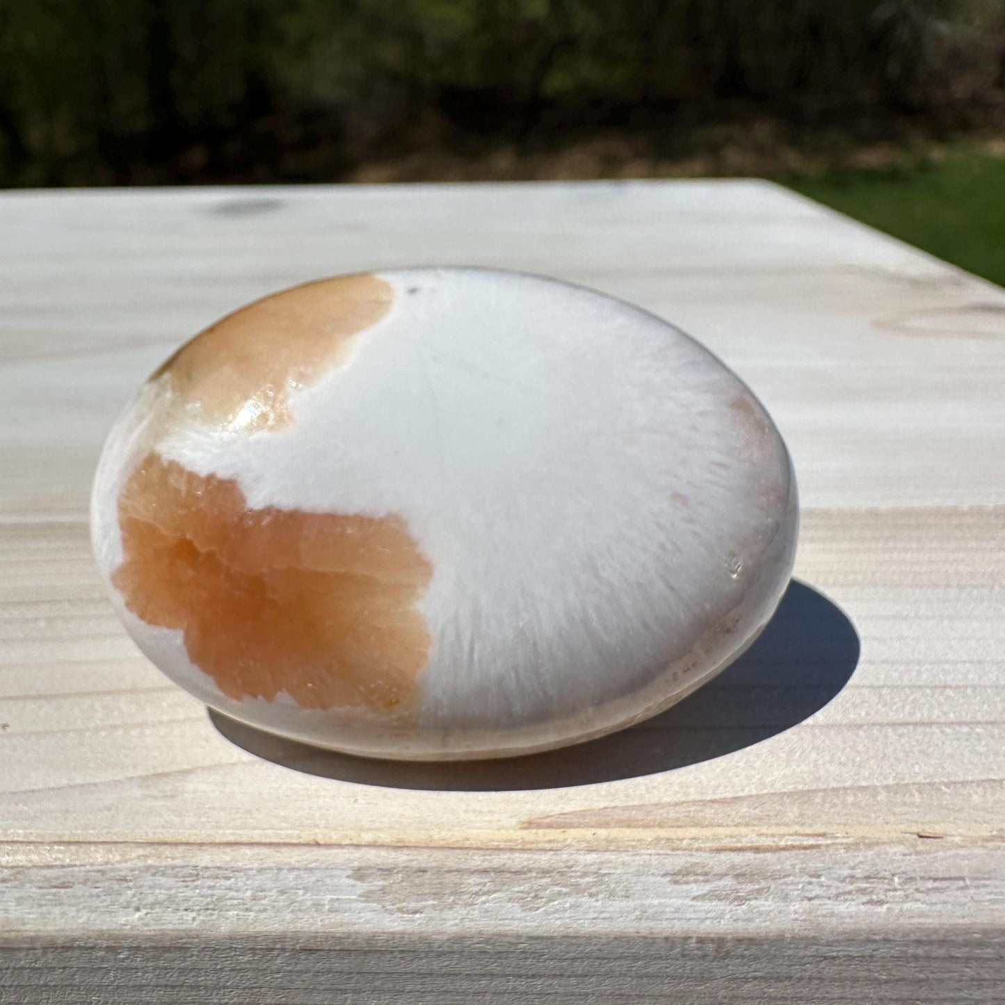 Gorgeous Polished Scolecite with Stilbite Palm Stone - #3
