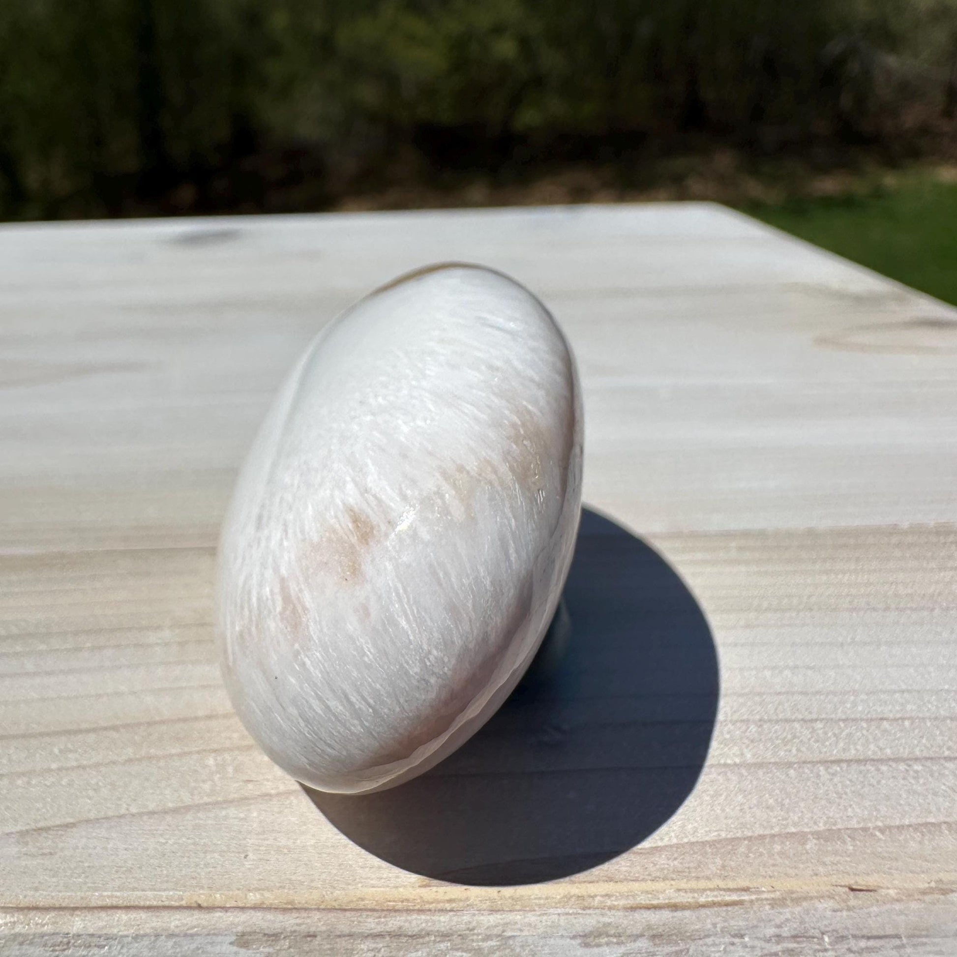 Gorgeous Polished Scolecite with Stilbite Palm Stone - #3