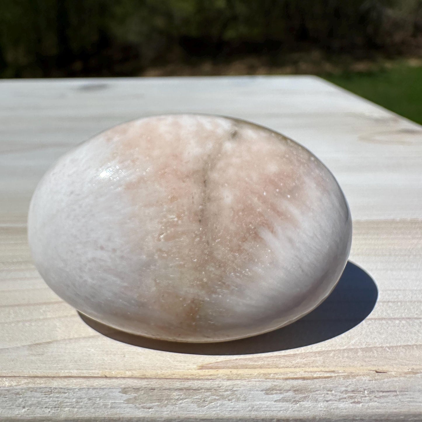 Gorgeous Polished Scolecite with Stilbite Palm Stone - #3