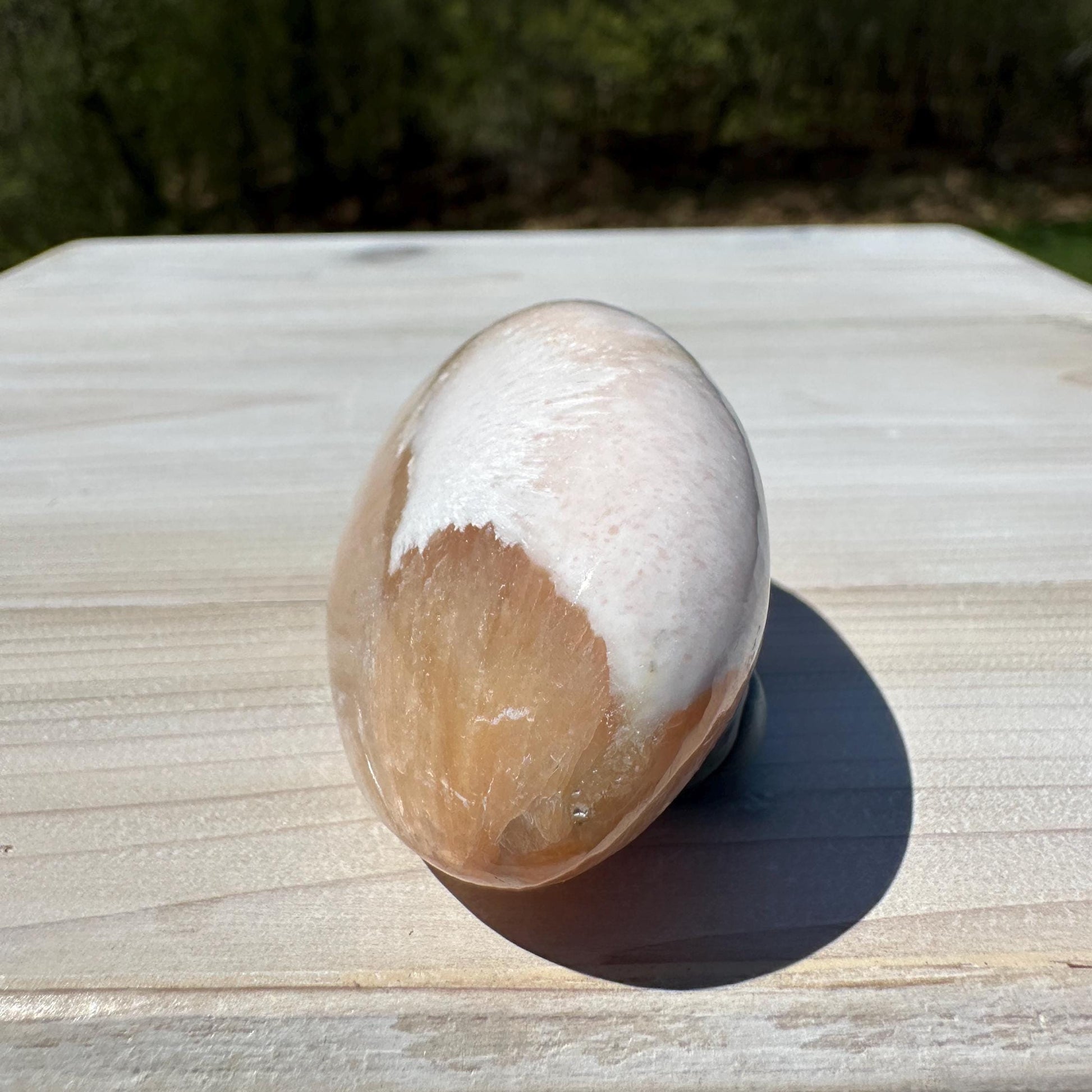 Gorgeous Polished Scolecite with Stilbite Palm Stone - #4