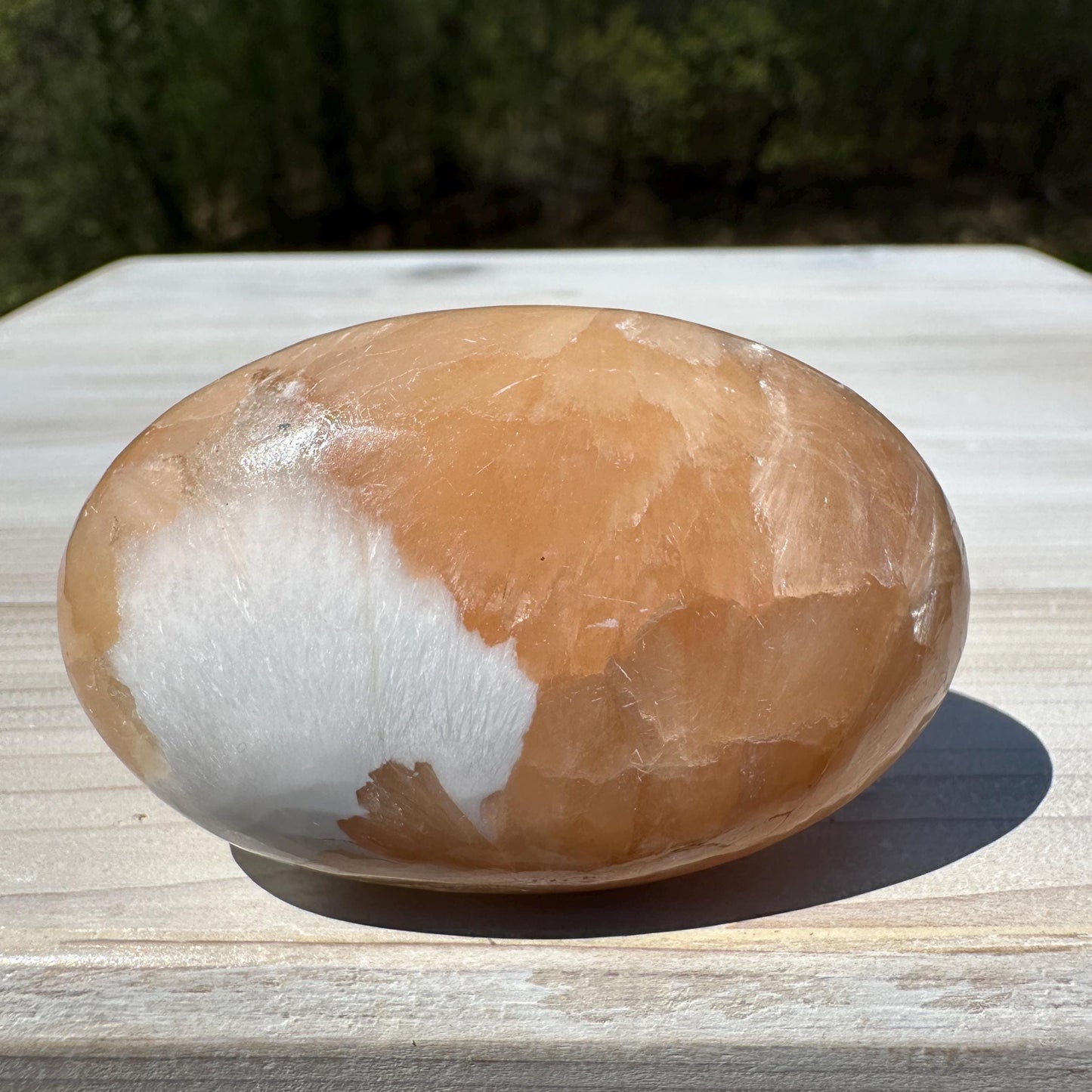 Gorgeous Polished Scolecite with Stilbite Palm Stone - #6