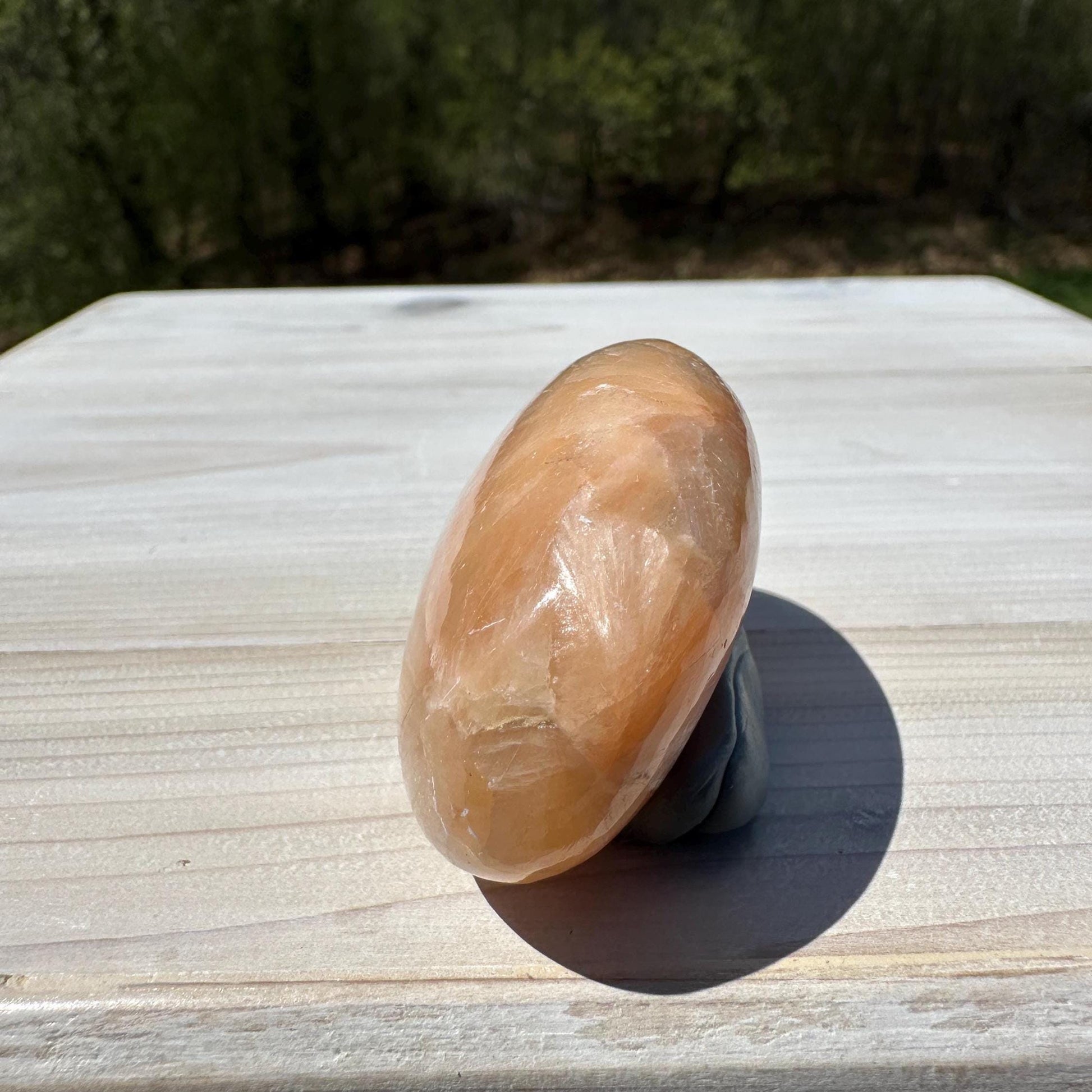 Gorgeous Polished Scolecite with Stilbite Palm Stone - #6
