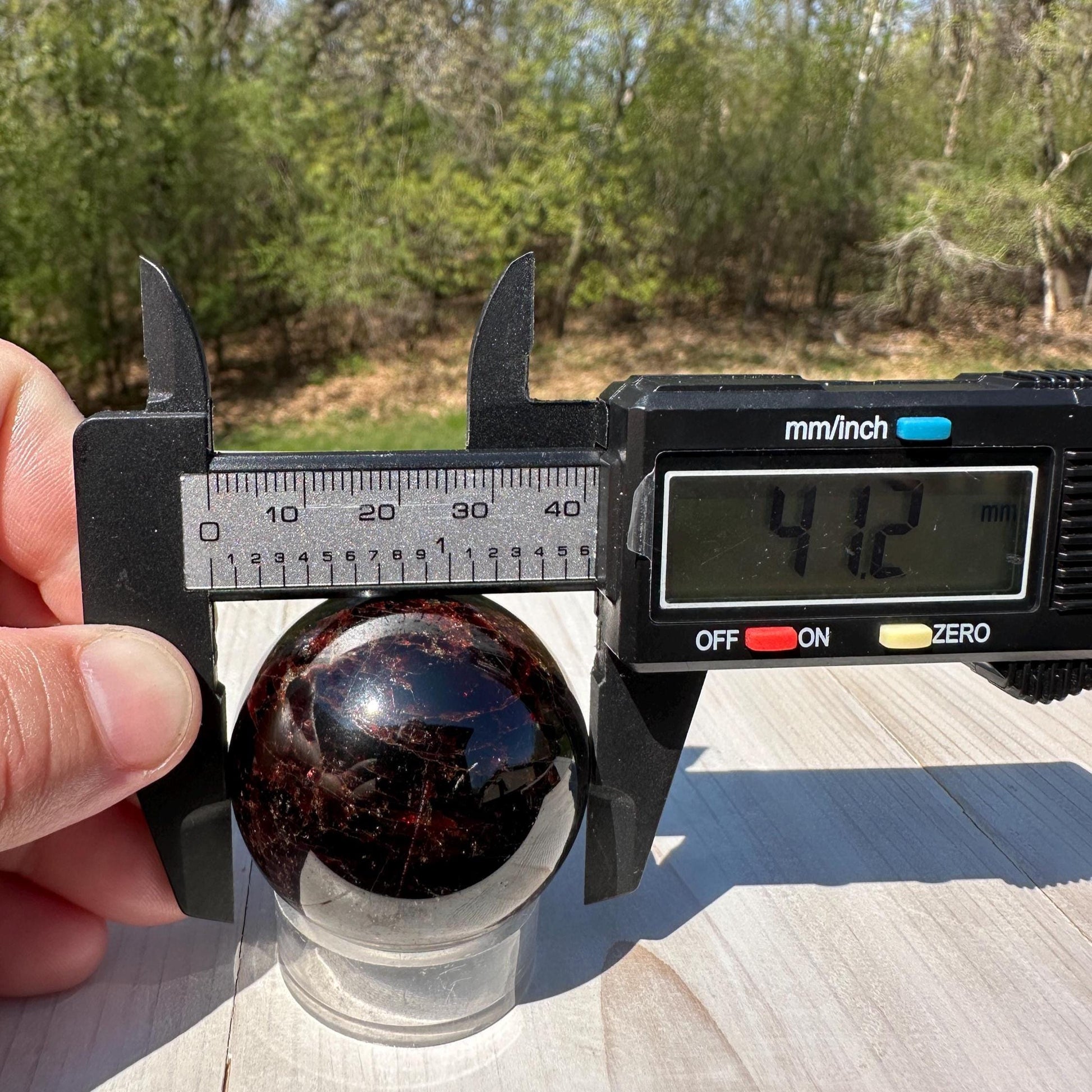 AAA Grade 41mm Star Garnet Sphere with Green Garnet and Kyanite - #1