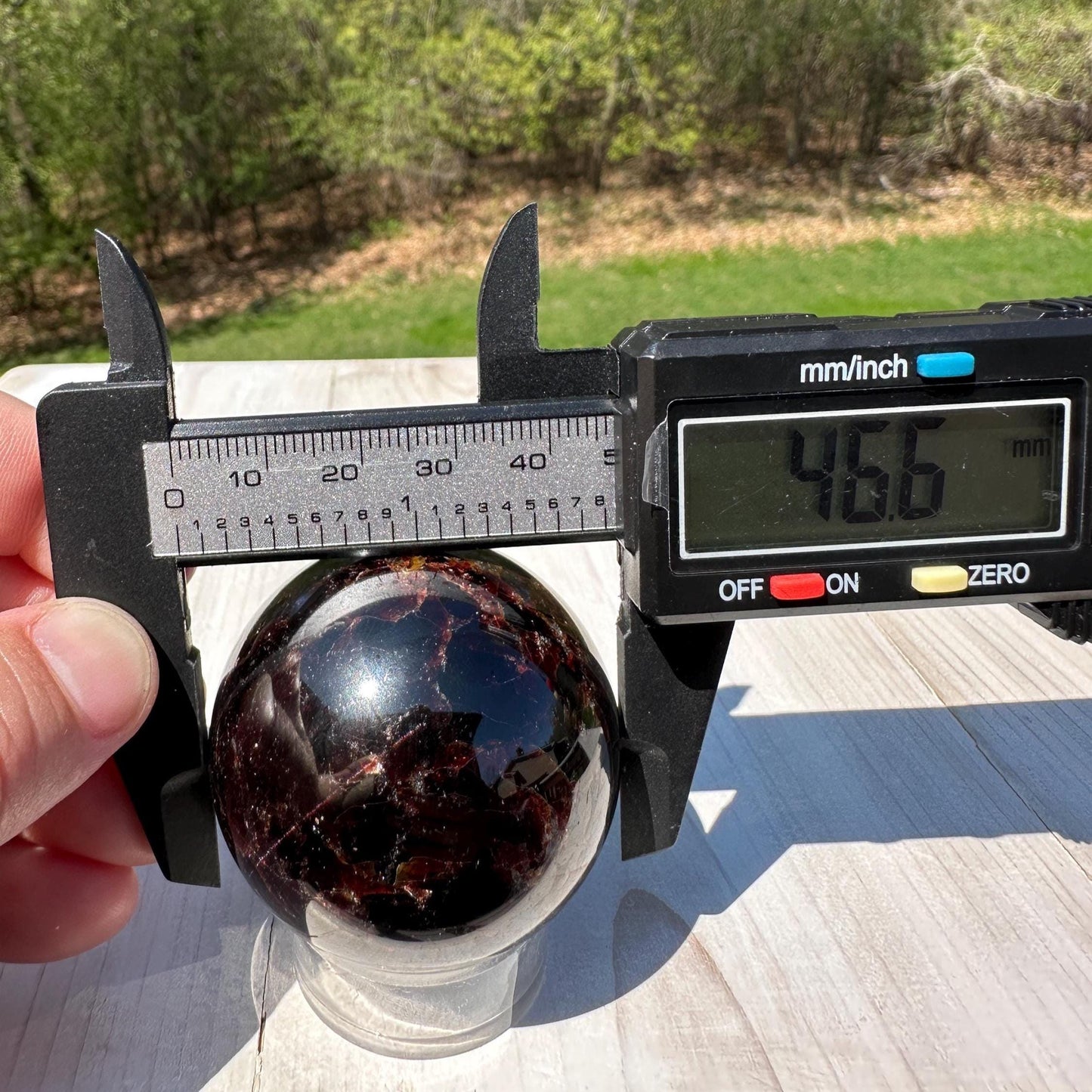 AAA Grade 46.5mm Star Garnet Sphere with Green Garnet and Kyanite - #2