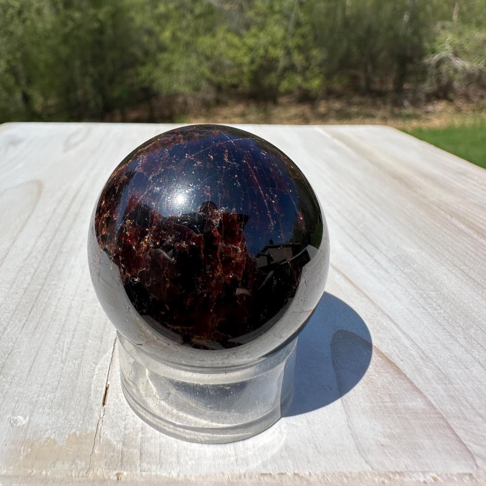 AAA Grade 40mm Star Garnet Sphere with Green Garnet and Kyanite - #3
