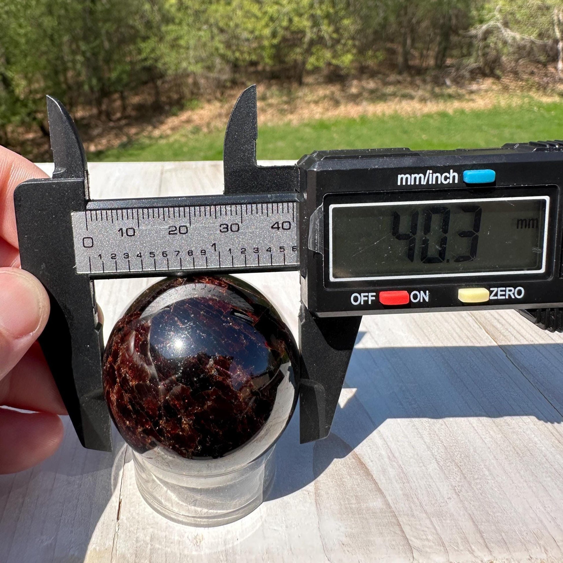 AAA Grade 40mm Star Garnet Sphere with Green Garnet and Kyanite - #3