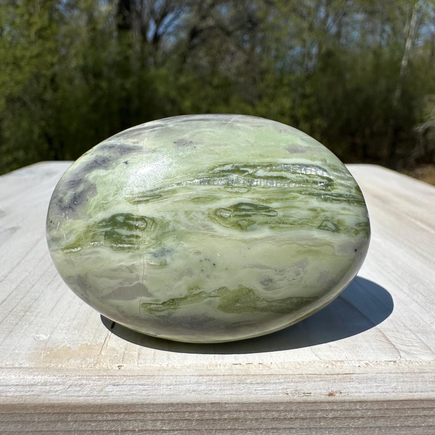 Polished Banded Serpentine Palm Stone | Infinite Stone Palm Stone - #2
