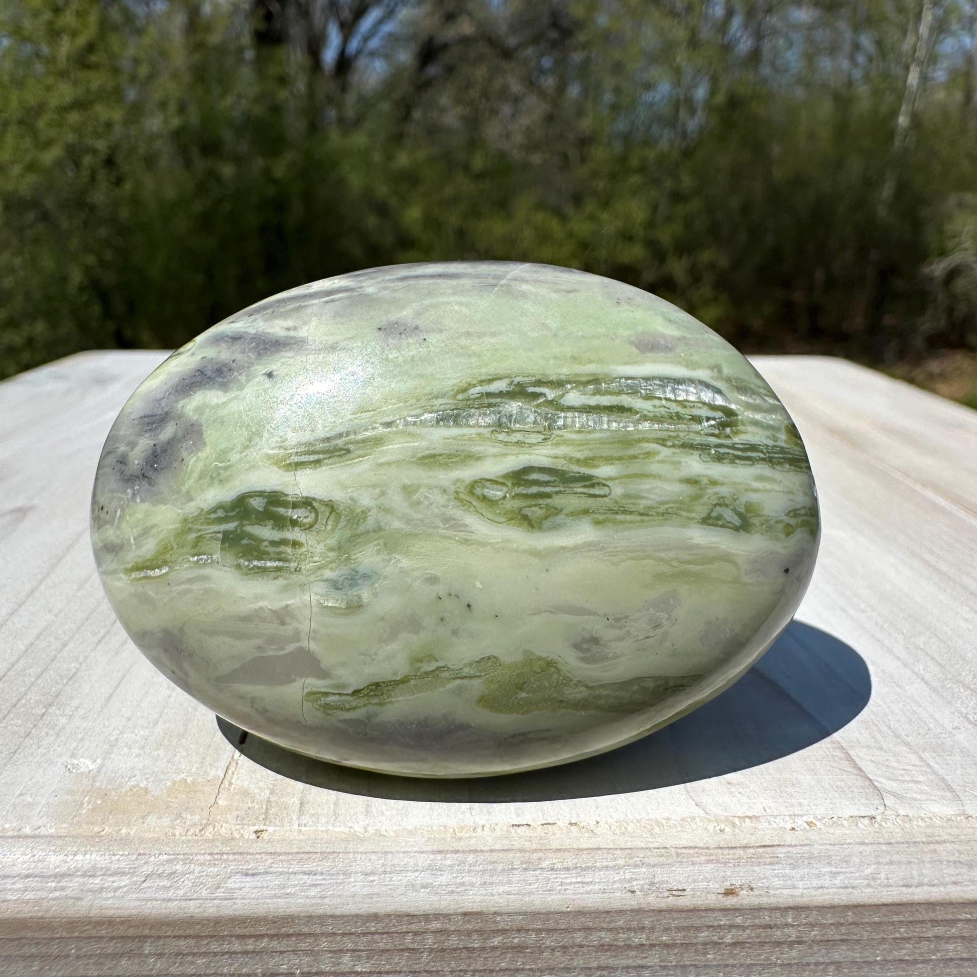 Polished Banded Serpentine Palm Stone | Infinite Stone Palm Stone - #2