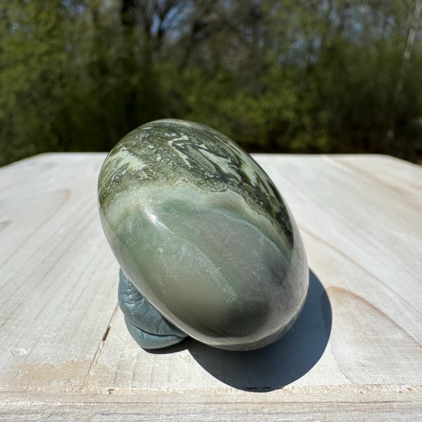 Polished Banded Serpentine Palm Stone | Infinite Stone Palm Stone - #3
