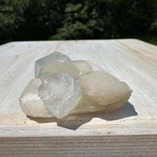 Pretty Apophyllite with Stilbite and Chalcedony Cluster