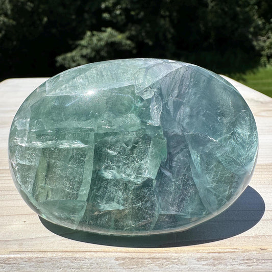 Gorgeous Large Mexican Fluorite Palm Stone - #2
