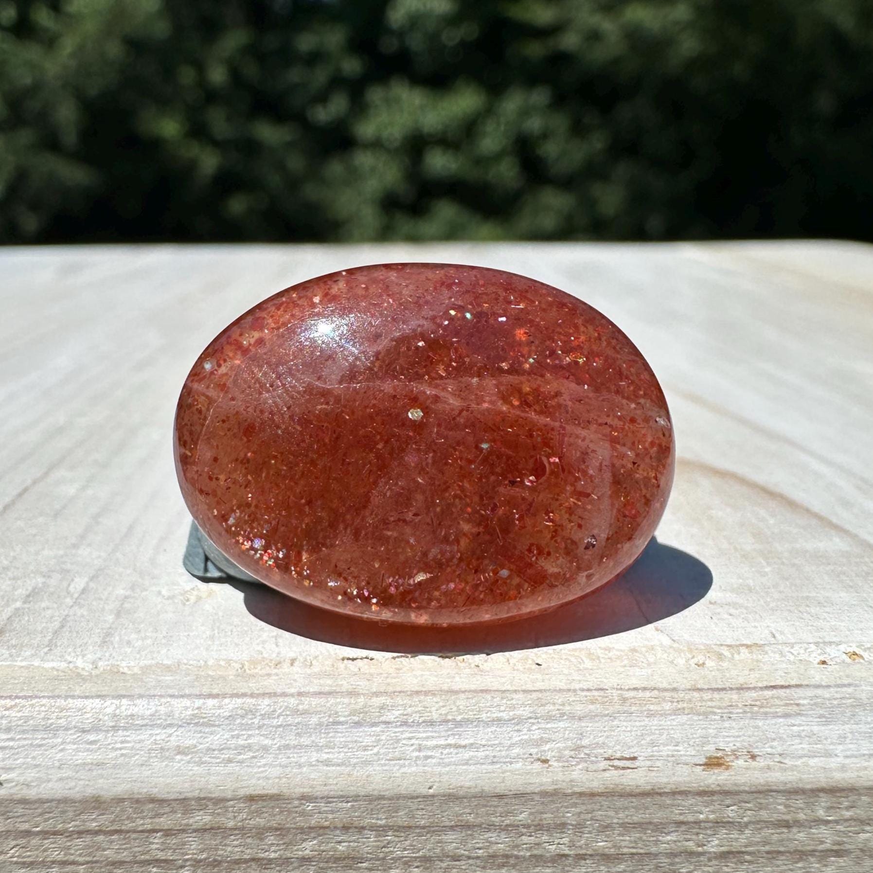 Stunning Natural High Quality Sunstone Mini Palm Stone | Mini Button Palm Stone