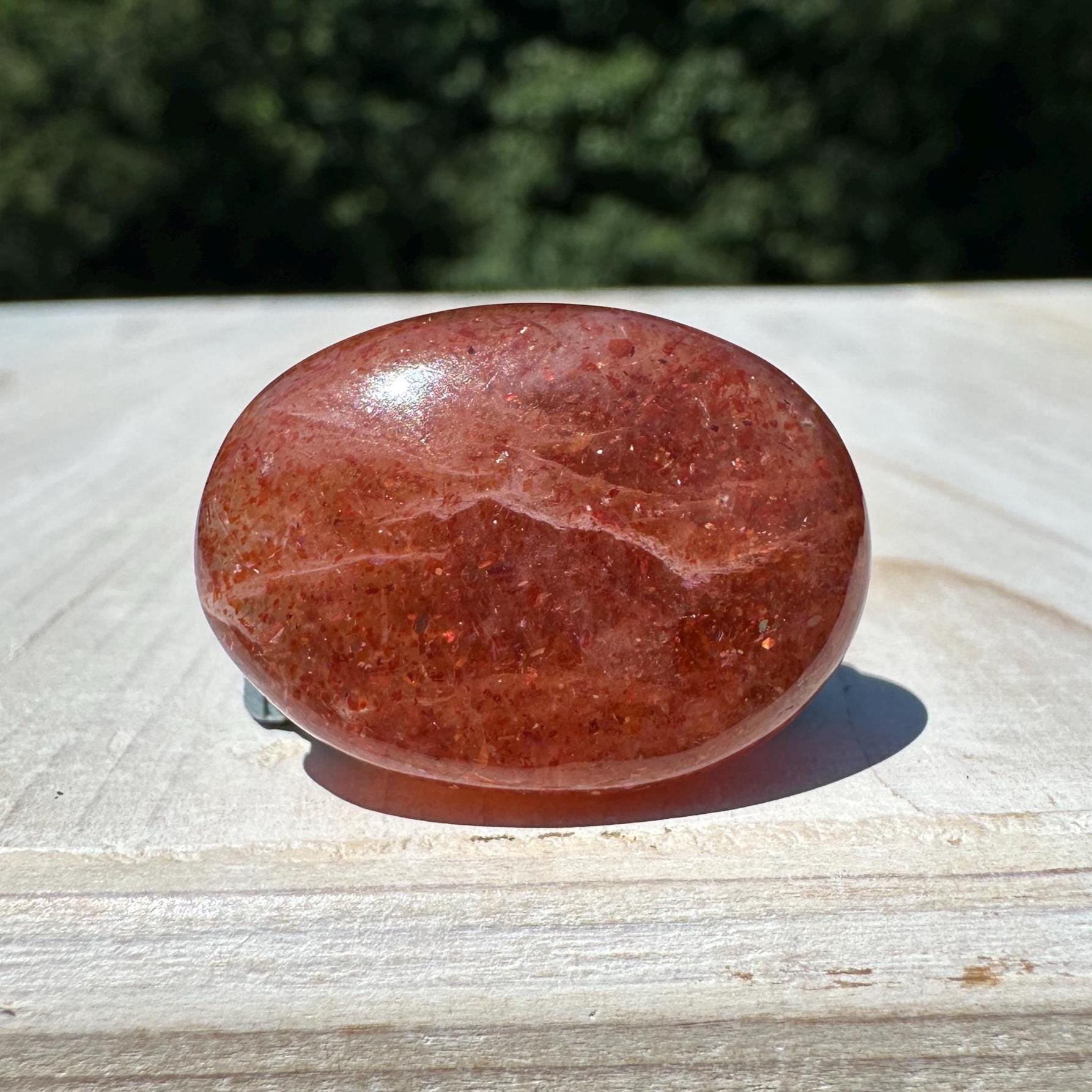 Stunning Natural High Quality Sunstone Mini Palm Stone | Mini Button Palm Stone