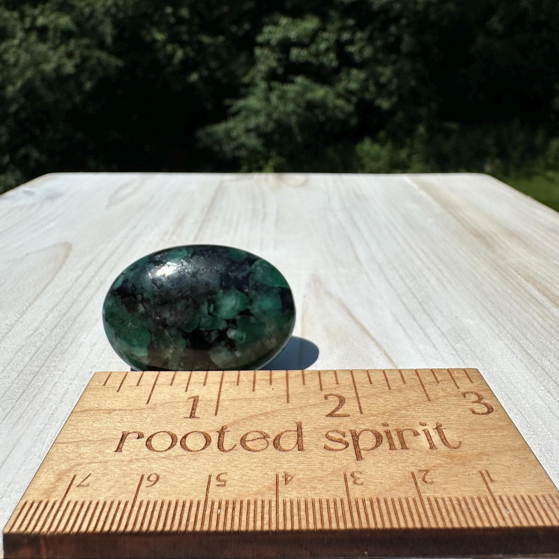 Beautiful Natural High Quality Emerald Polished Palm Stone - #2