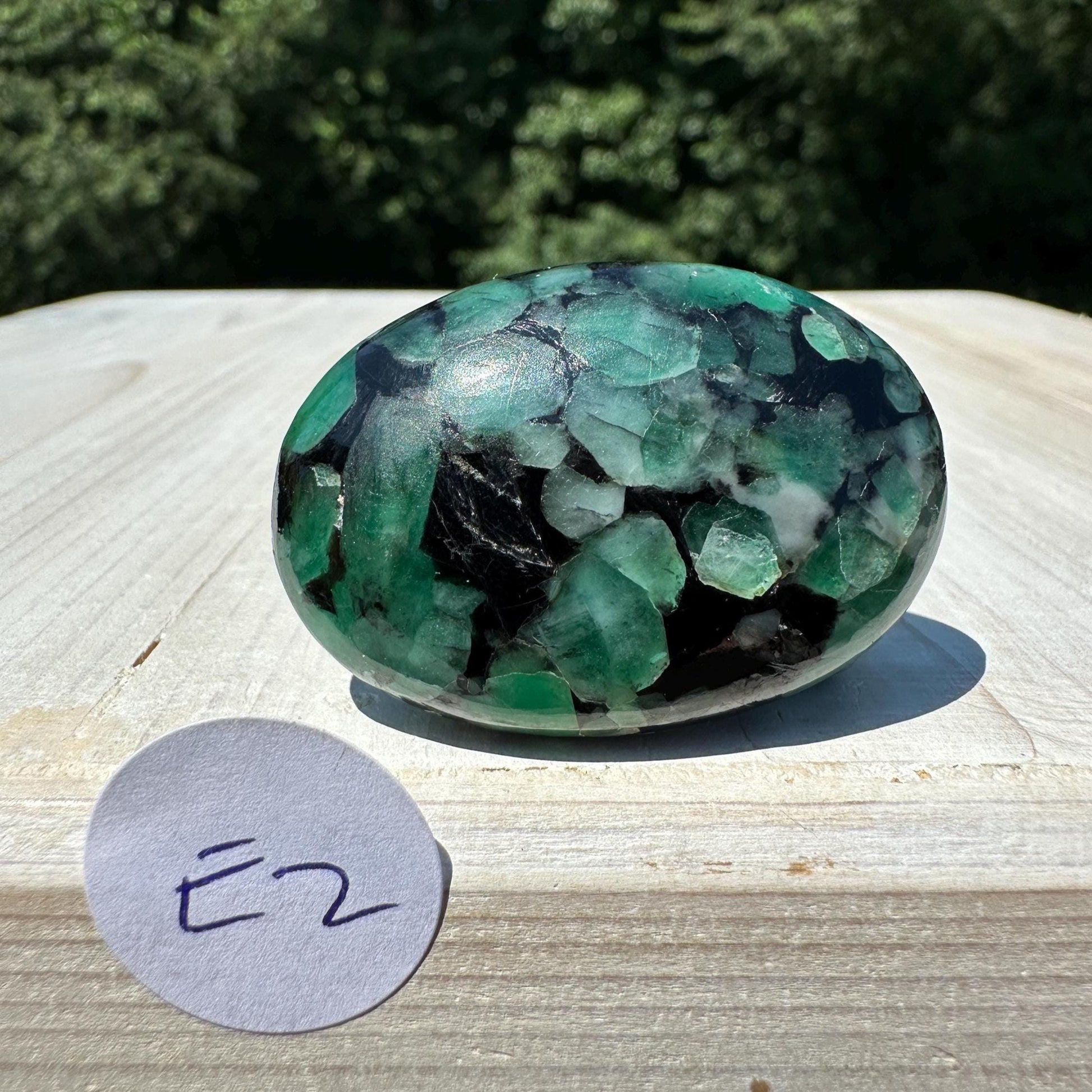 Beautiful Natural High Quality Emerald Polished Palm Stone - #2