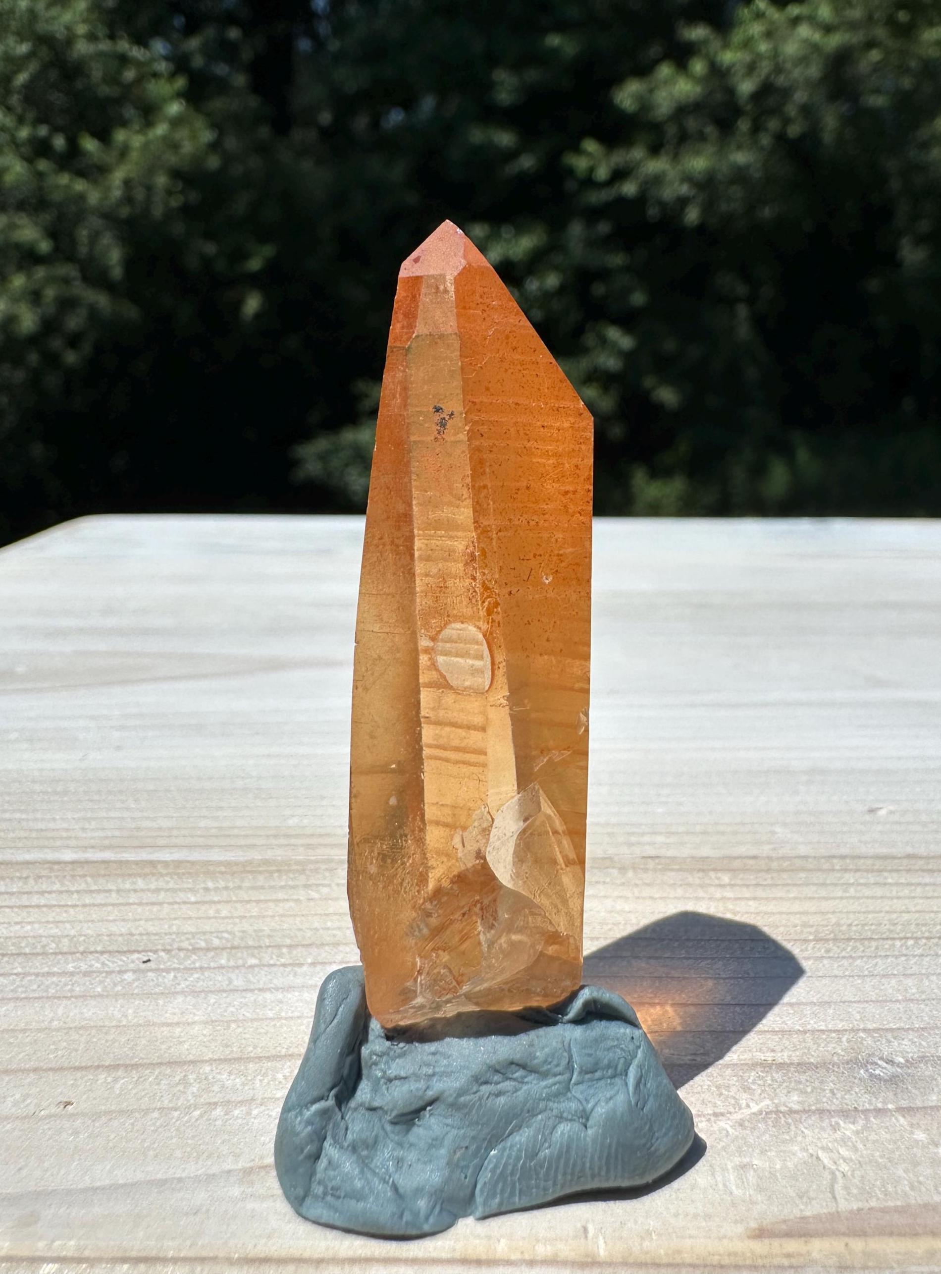 Stunning Rare Tangerine Lemurian Point - #4