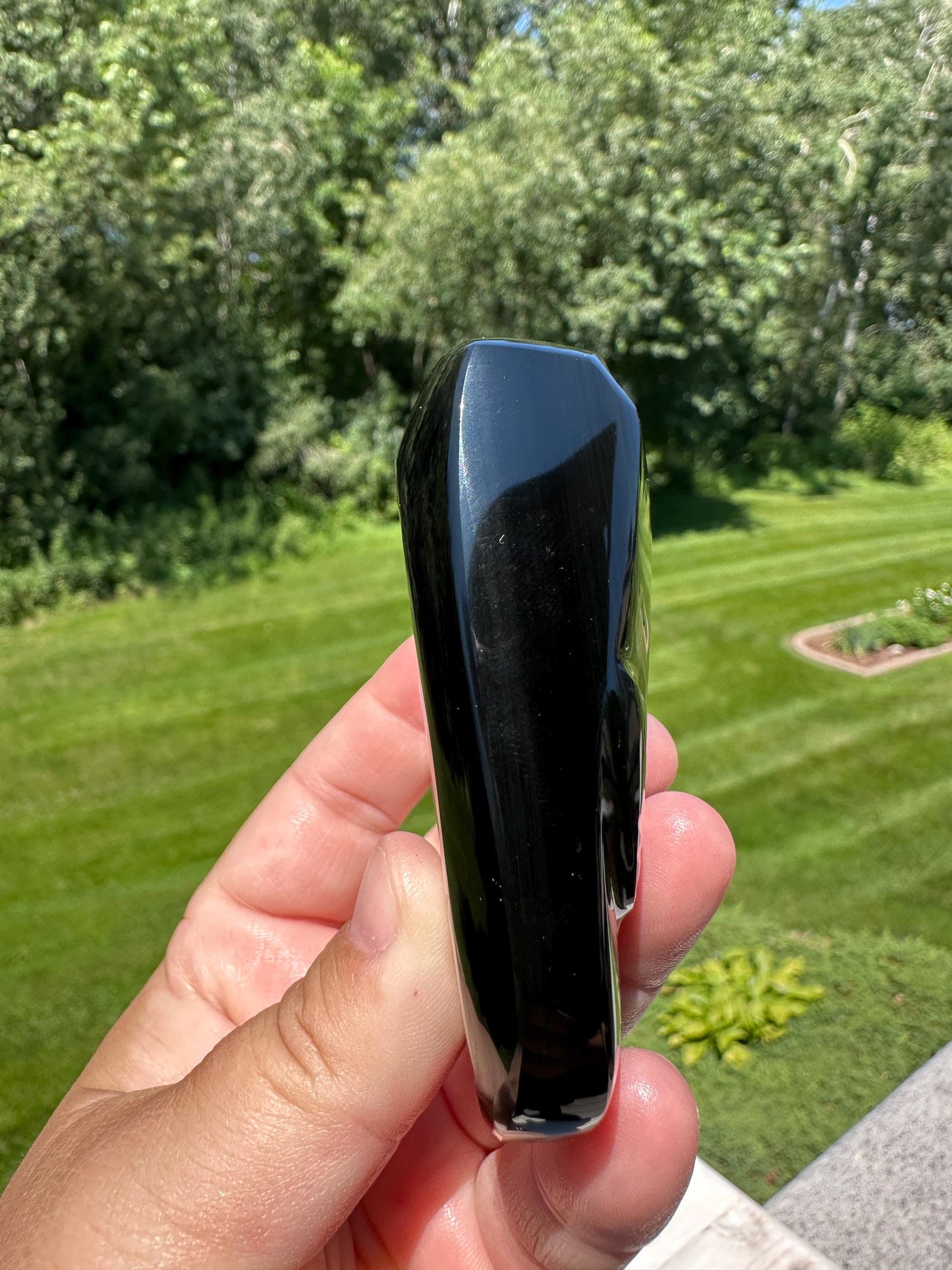 Gorgeous Hand Carved Rainbow Obsidian Flower Freeform from Mexico