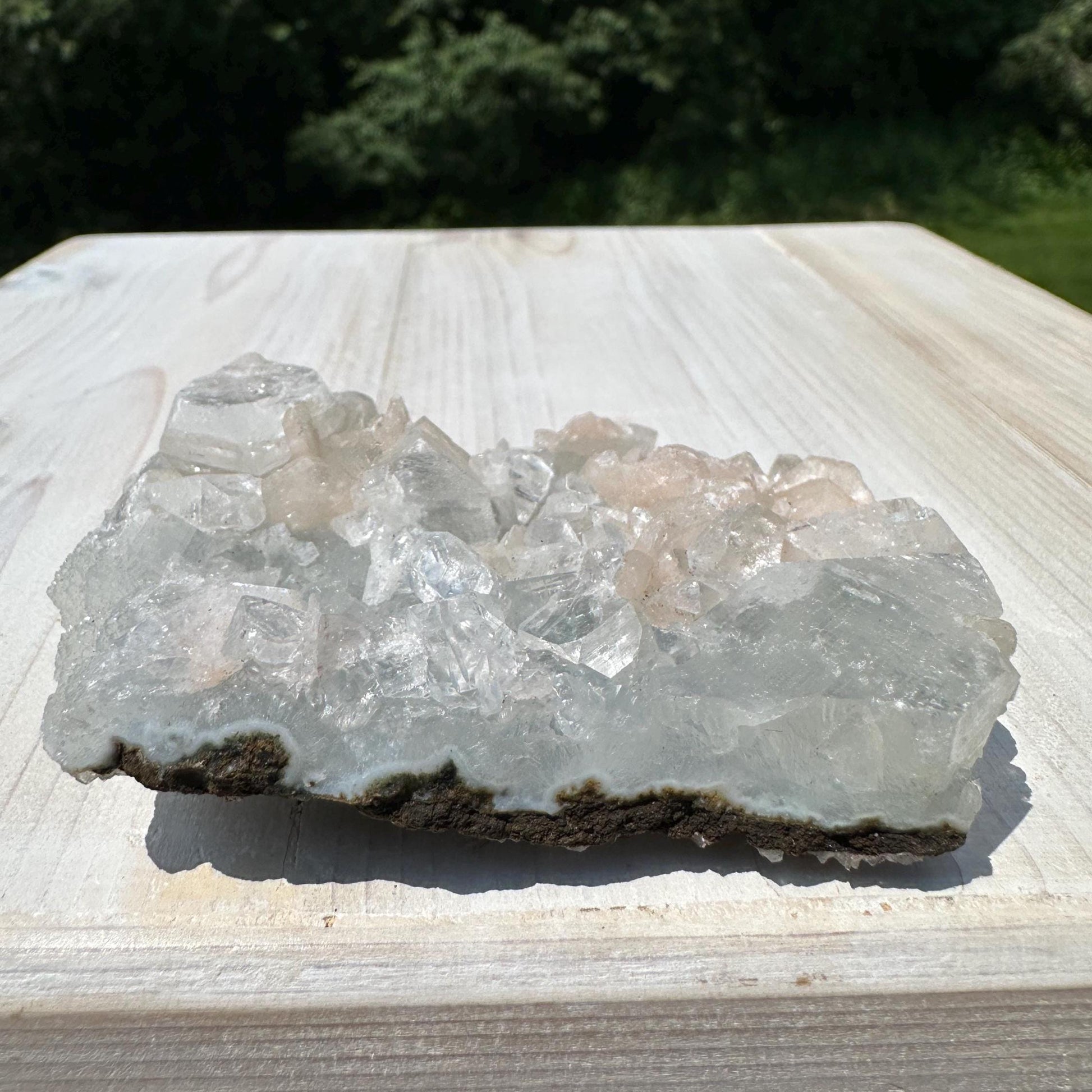 Pretty Apophyllite with Stilbite and Chalcedony Cluster