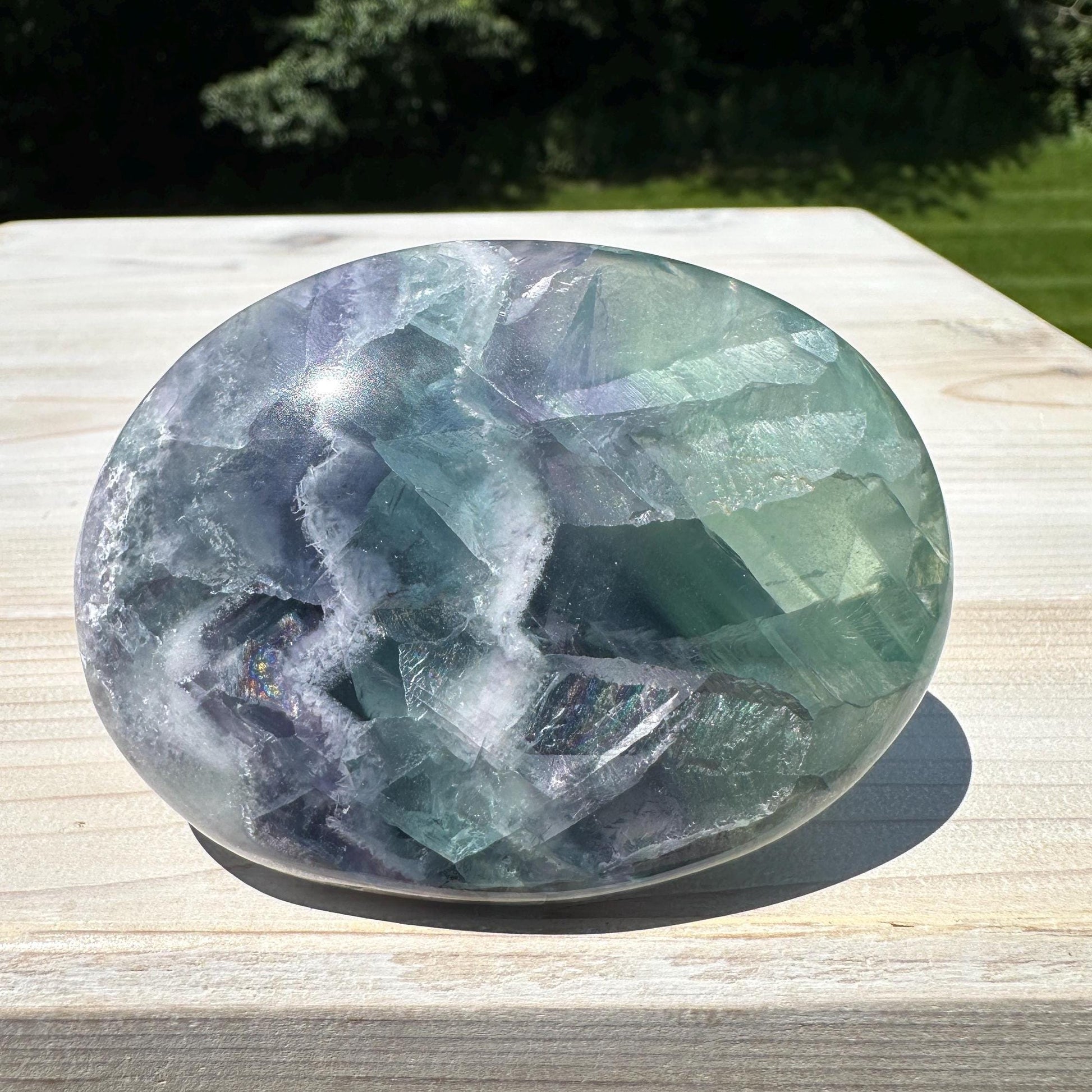 Gorgeous Large Mexican Fluorite Palm Stone - #3