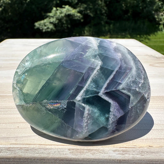 Gorgeous Large Mexican Fluorite Palm Stone - #3