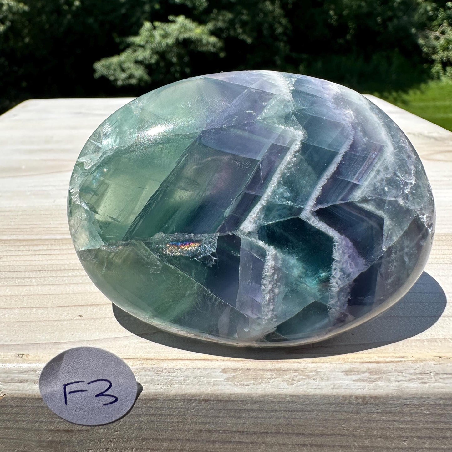 Gorgeous Large Mexican Fluorite Palm Stone - #3