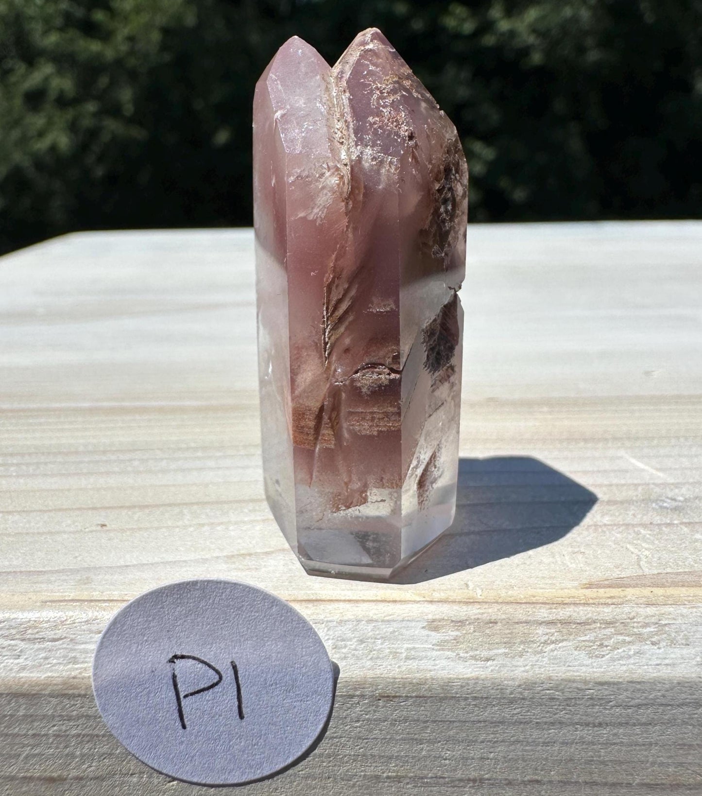 Rare Twin Pink Lithium Point from Brazil - #1