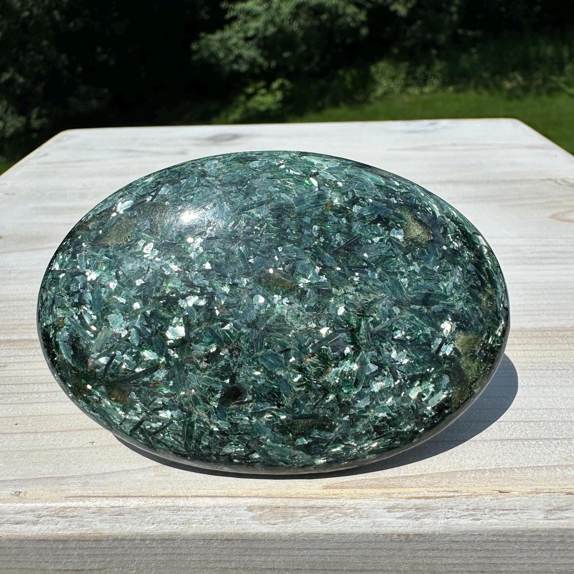 Stunning Fuchsite and Green Mica Cabochon - #3